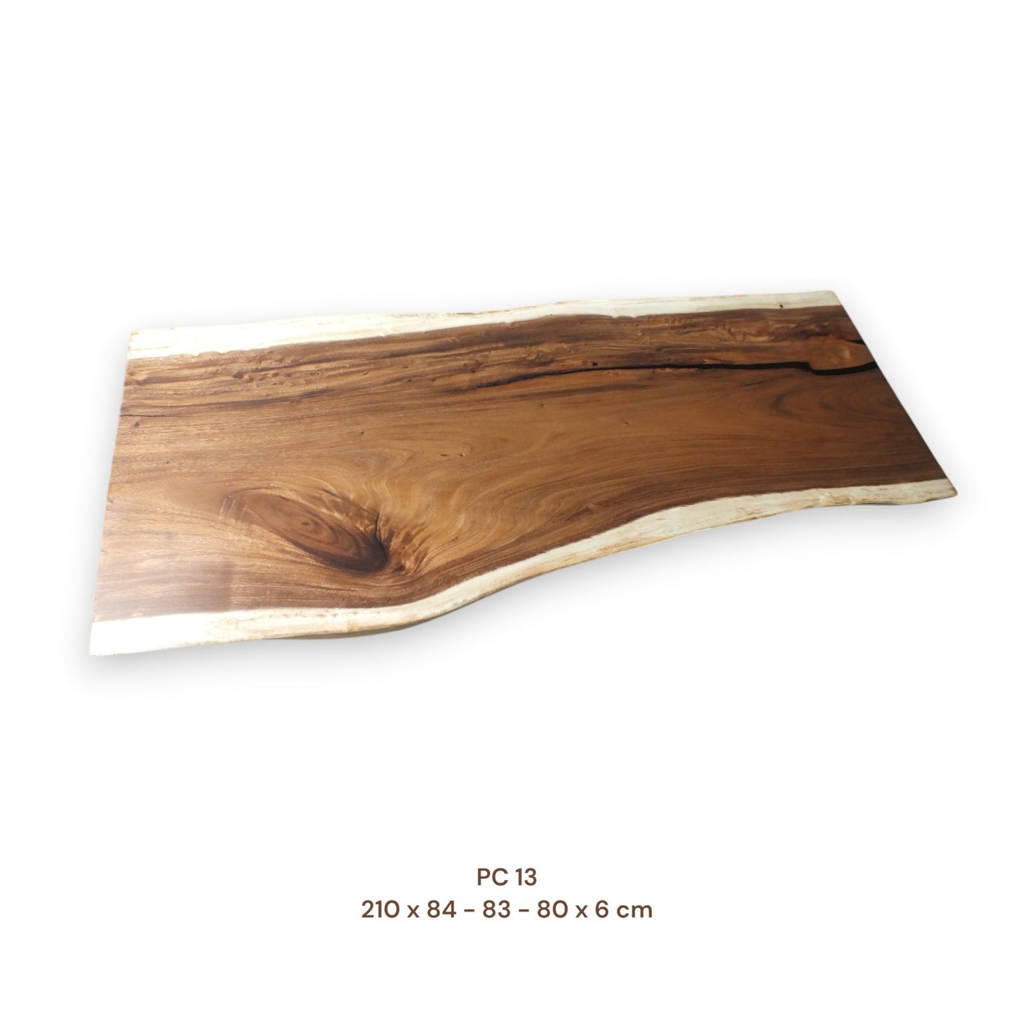 Massive Suarholz Tischplatte 210x82 cm | 6 cm stark | Premium-Unikat