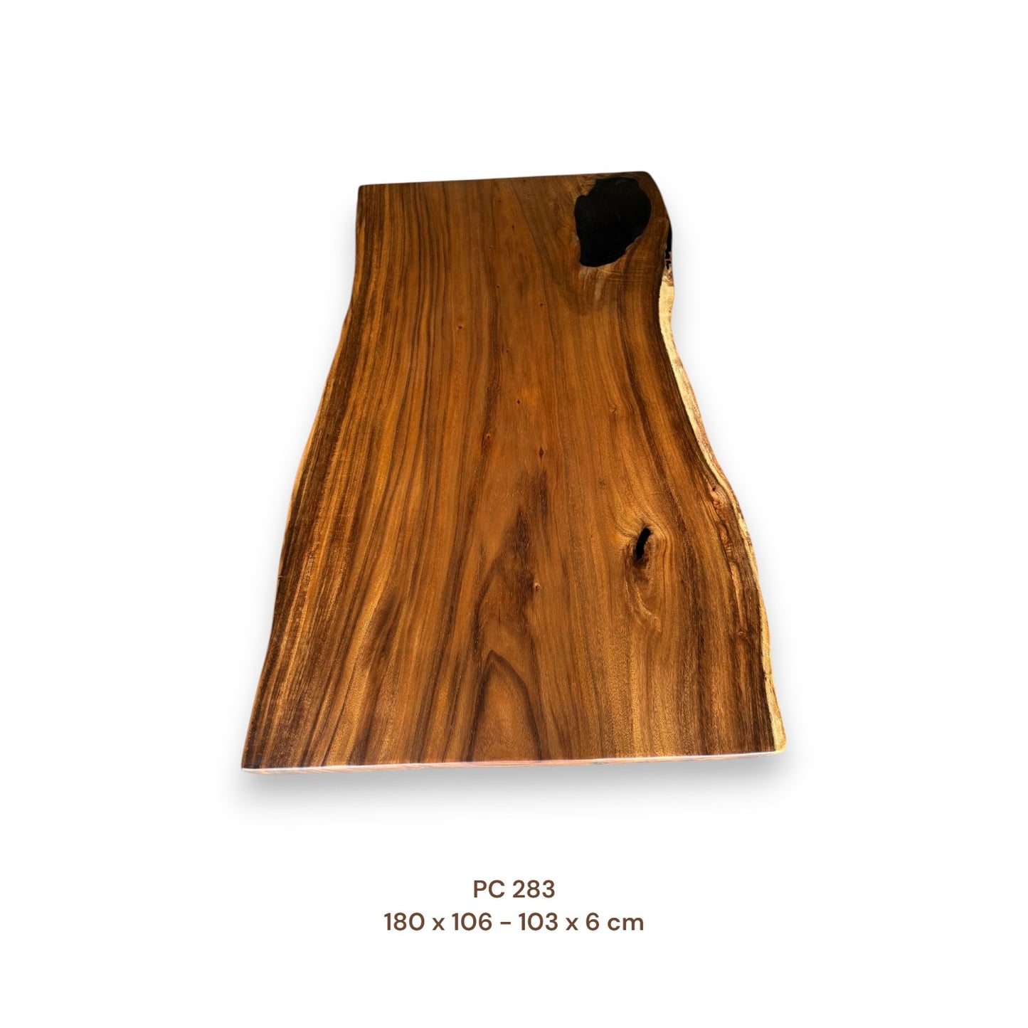 Massivholz Esstischplatte aus Suarholz 180x100 cm | Premium-Unikat