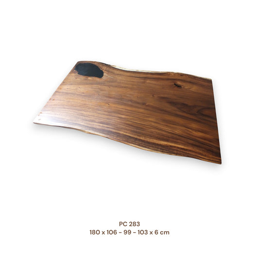 Massive Suarholz Tischplatte 180x100 cm | 6 cm stark | Naturholz-Unikat
