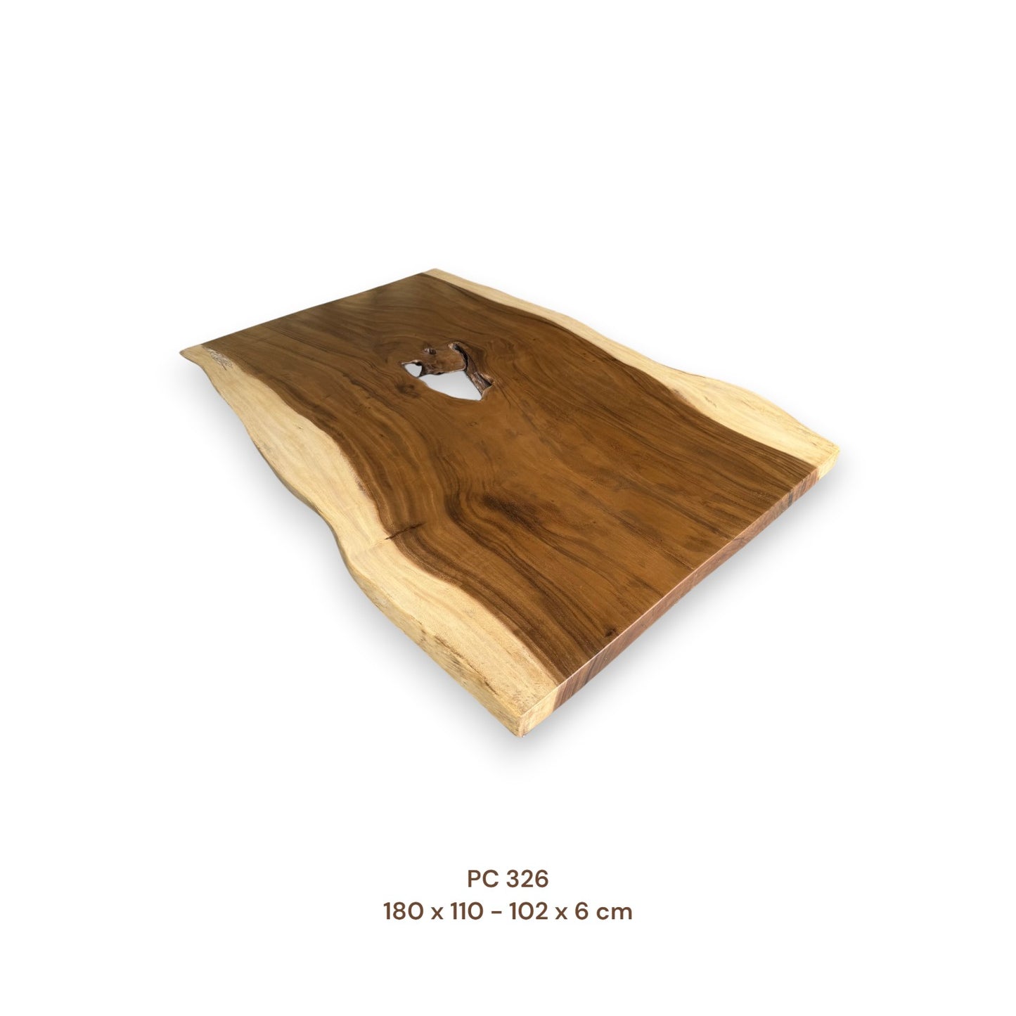 Massive Suarholz Tischplatte 180x105 cm | 6 cm stark | Premium-Unikat