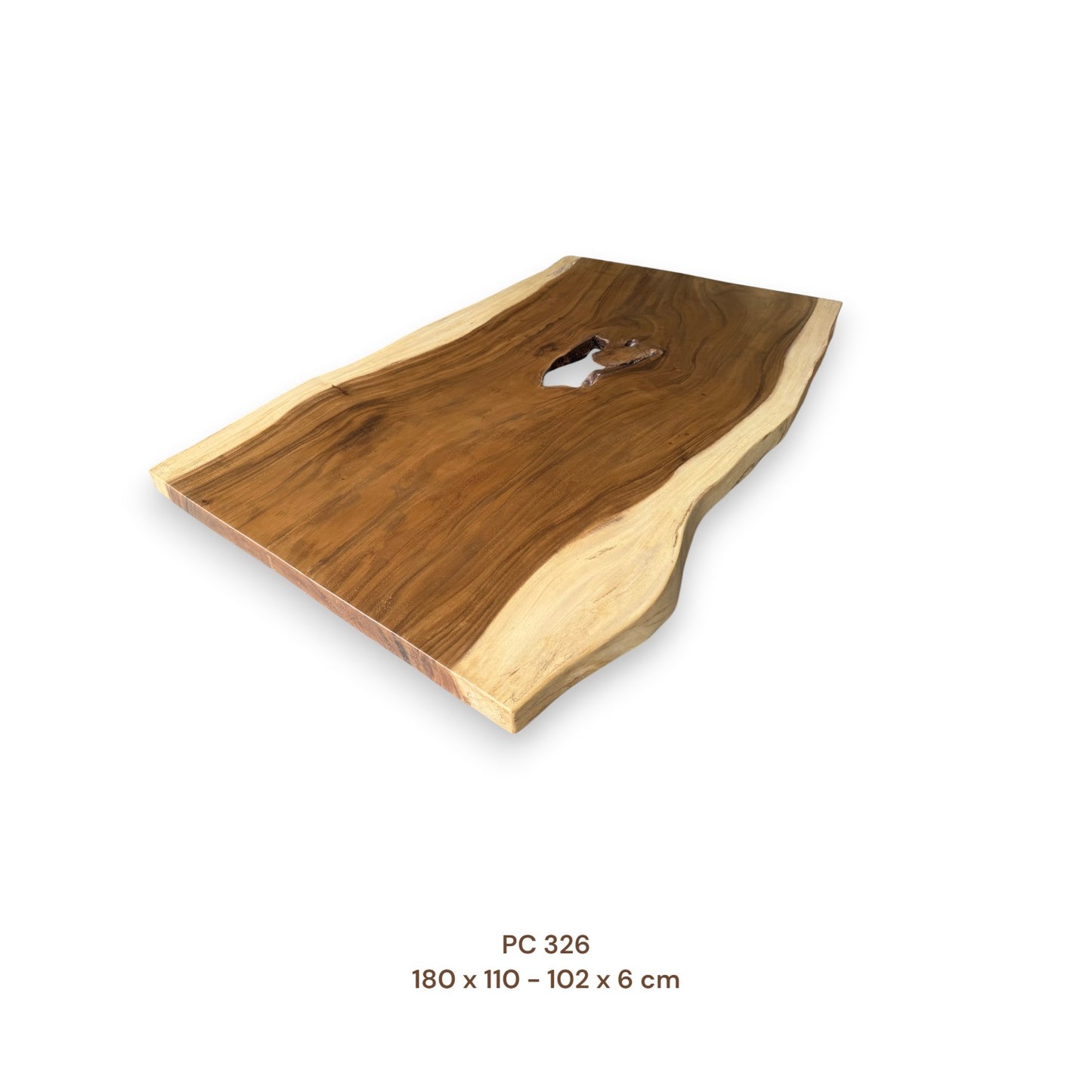 Massive Suarholz Tischplatte 180x105 cm | 6 cm stark | Premium-Unikat