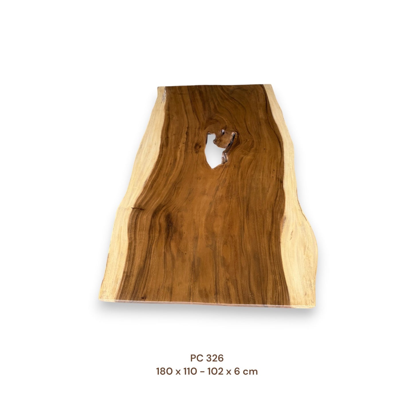 Massive Suarholz Tischplatte 180x105 cm | 6 cm stark | Premium-Unikat