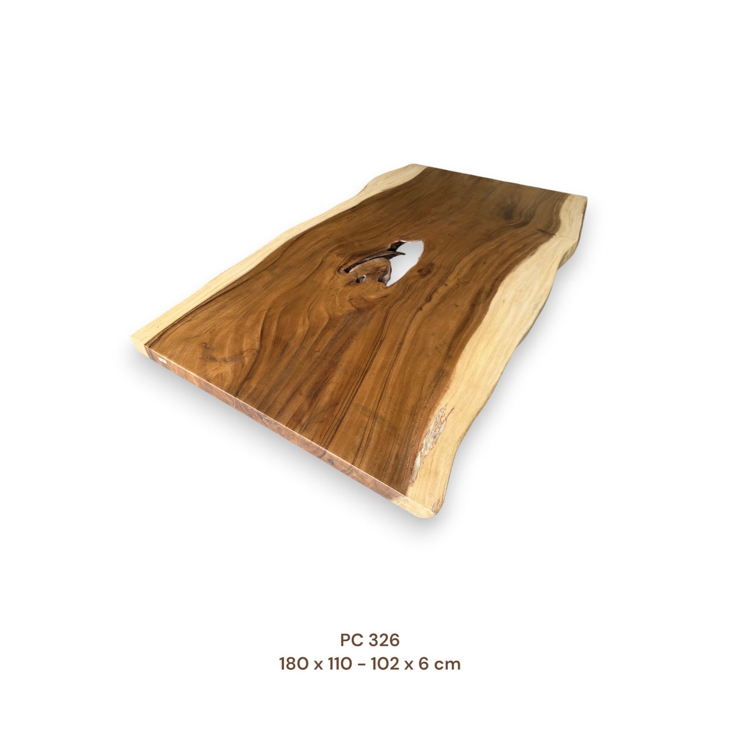 Massive Suarholz Tischplatte 180x105 cm | 6 cm stark | Premium-Unikat
