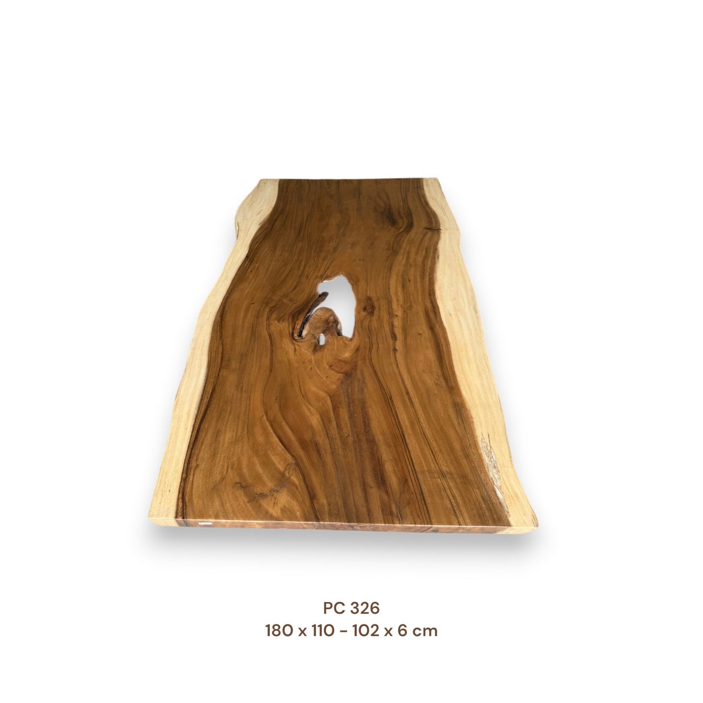 Massive Suarholz Tischplatte 180x105 cm | 6 cm stark | Premium-Unikat