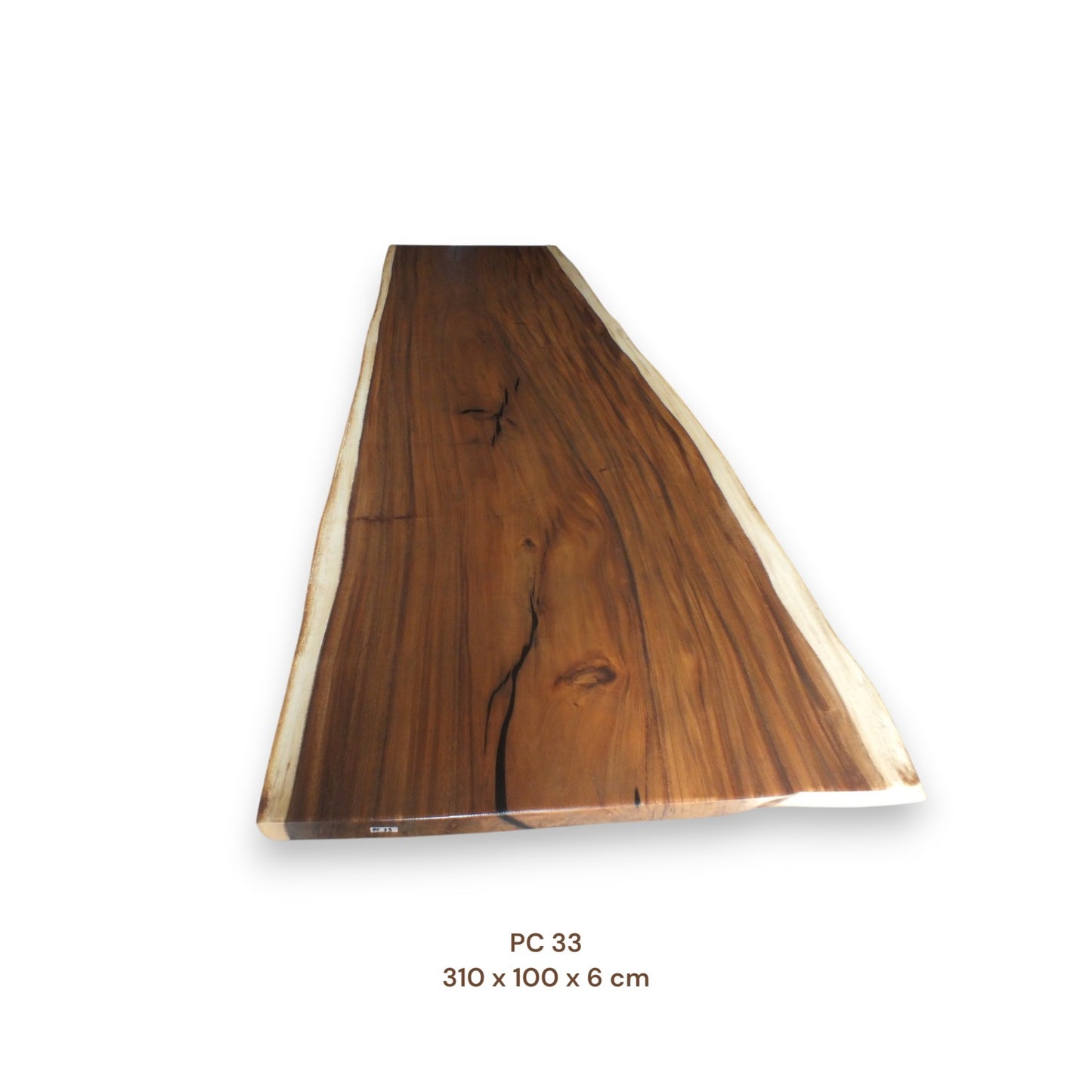 Suarholz Esstischplatte massiv 310x100 cm | 6 cm stark | Naturholz-Unikat