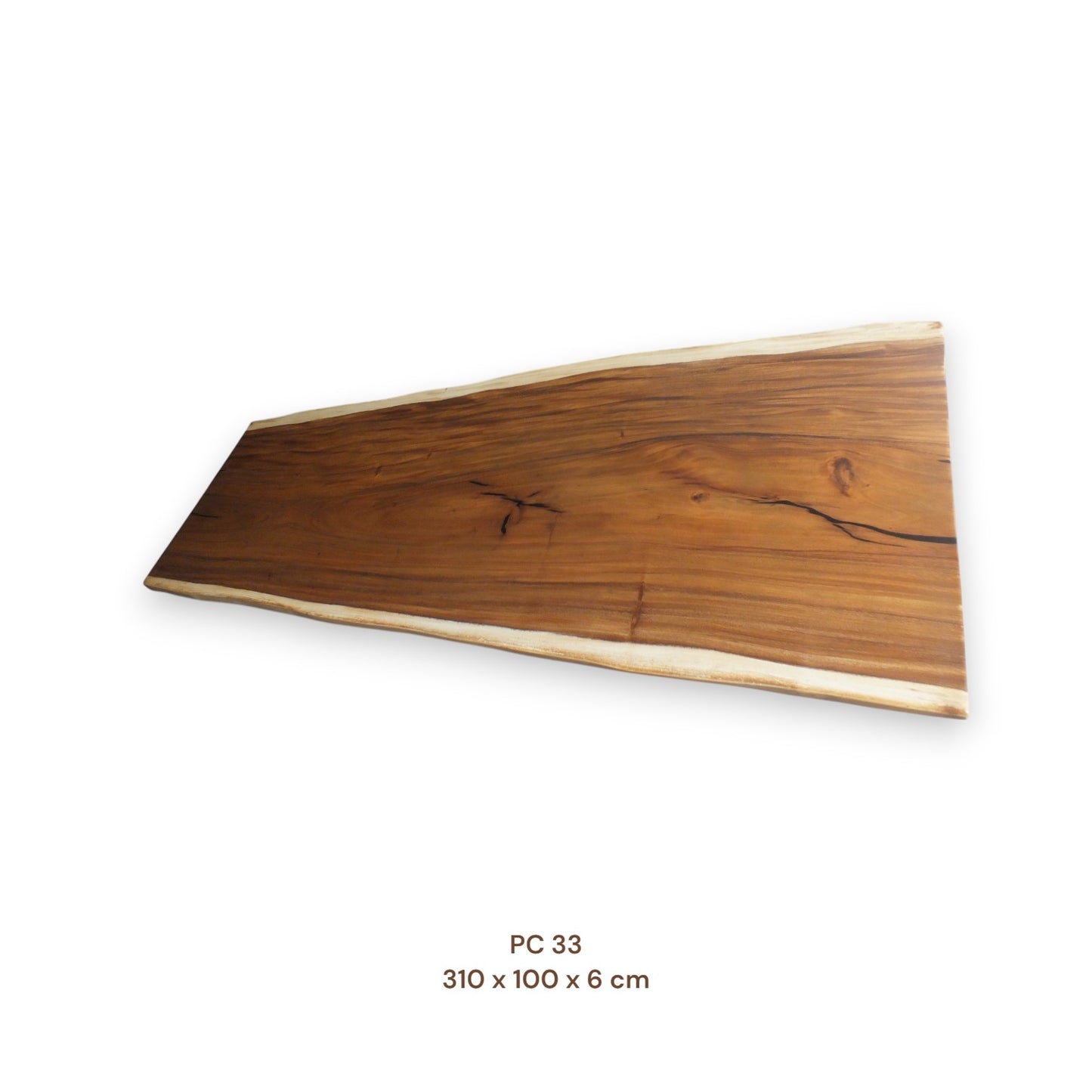 Suarholz Esstischplatte massiv 310x100 cm | 6 cm stark | Naturholz-Unikat
