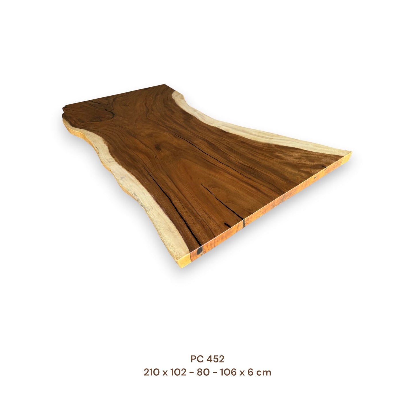 Massivholz Esstischplatte aus Suarholz 210x96 cm | Premium-Unikat