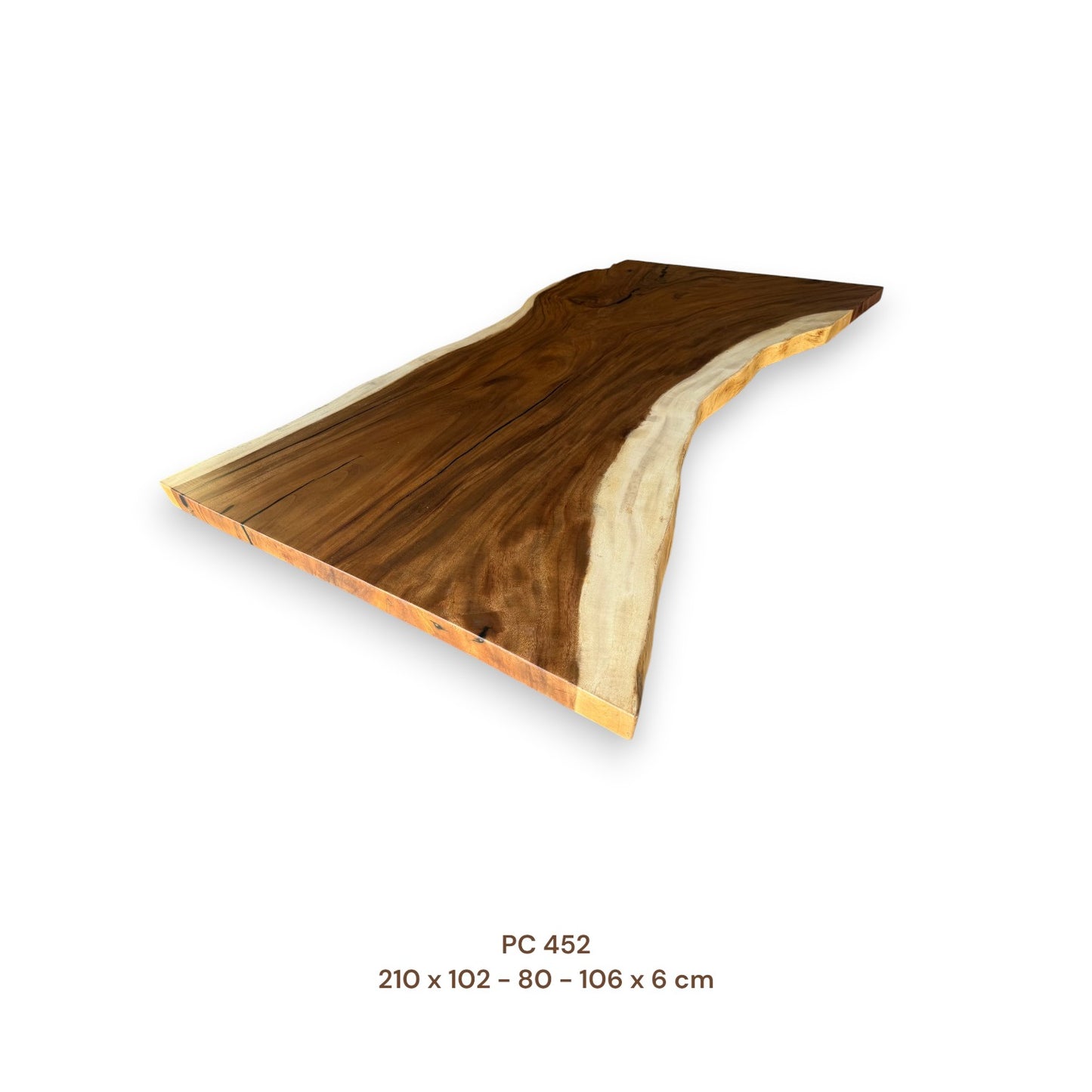 Massivholz Esstischplatte aus Suarholz 210x96 cm | Premium-Unikat