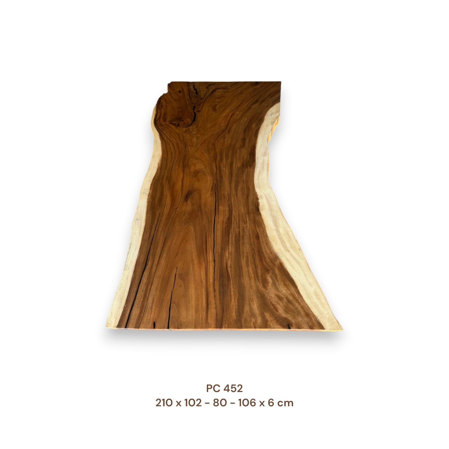 Massivholz Esstischplatte aus Suarholz 210x96 cm | Premium-Unikat