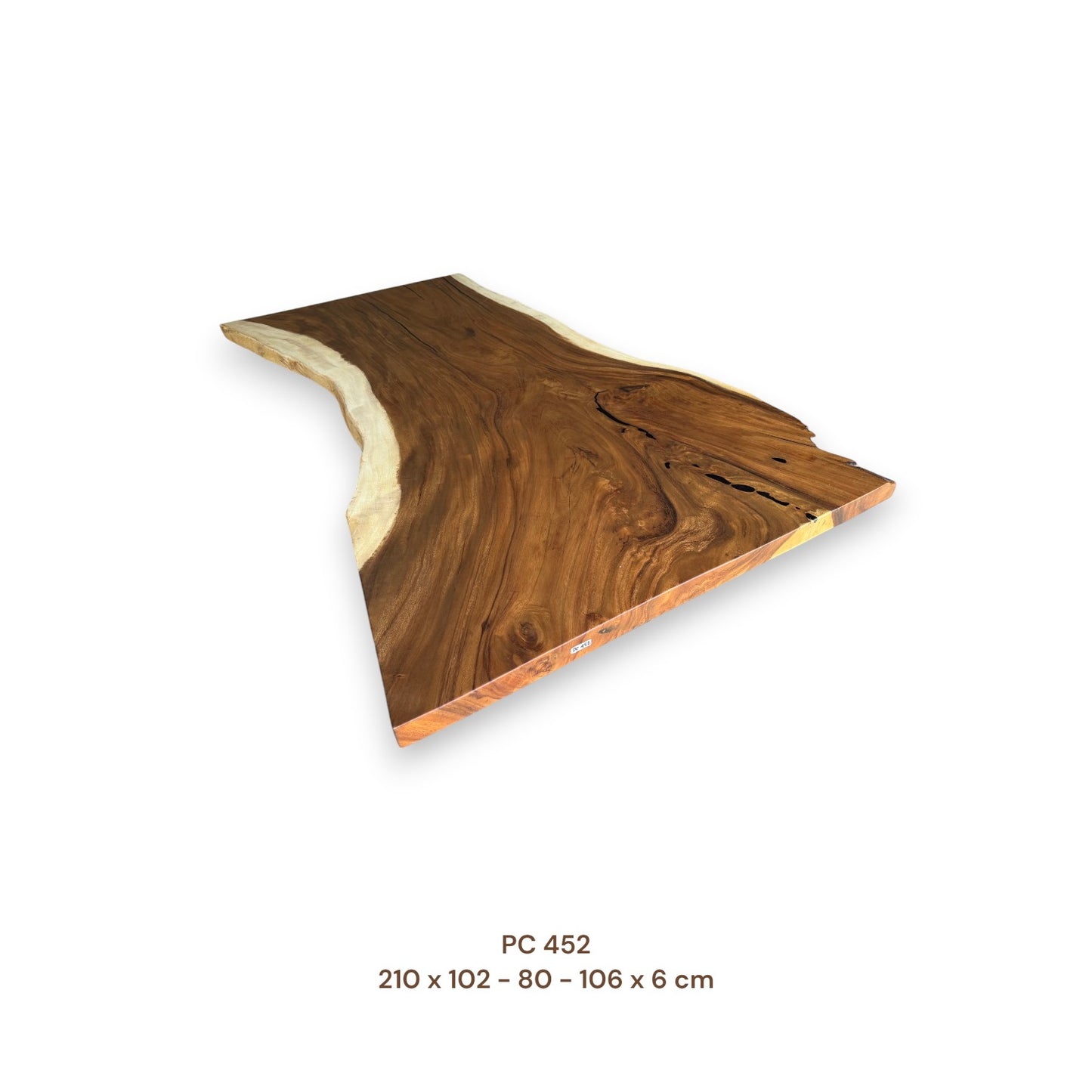 Massivholz Esstischplatte aus Suarholz 210x96 cm | Premium-Unikat