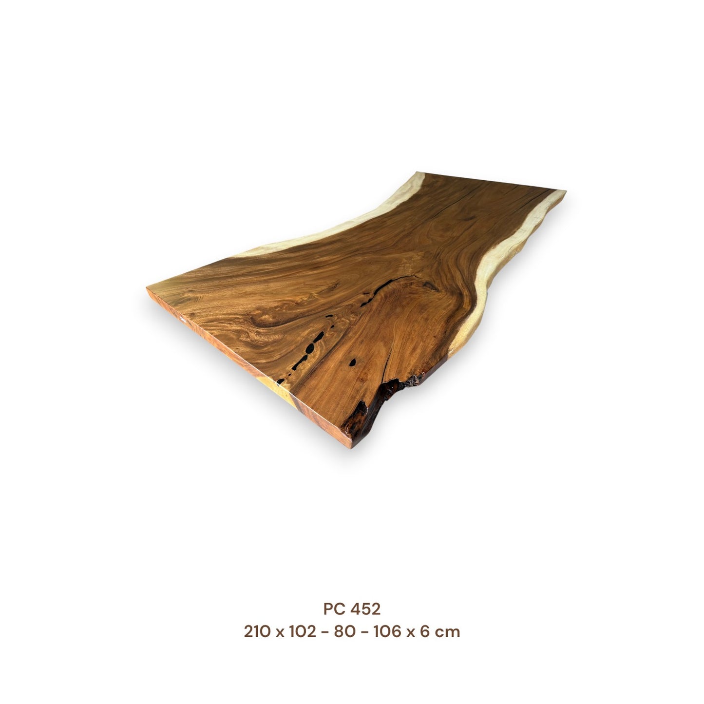 Massivholz Esstischplatte aus Suarholz 210x96 cm | Premium-Unikat