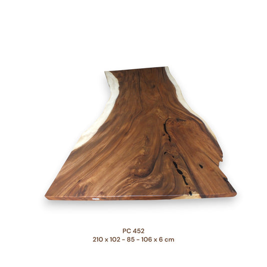 Massivholz Esstischplatte aus Suarholz 210x96 cm | Premium-Unikat