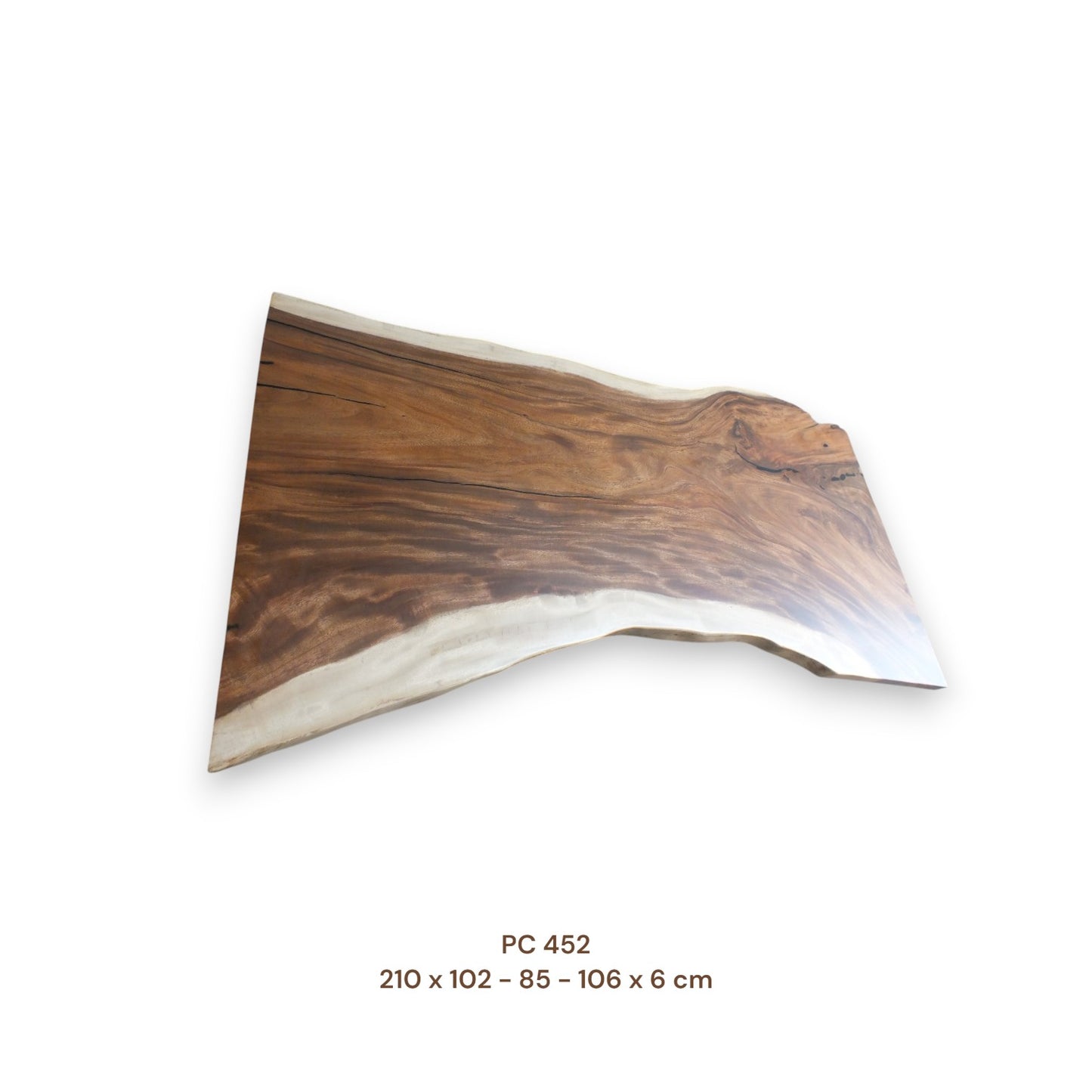 Massivholz Esstischplatte aus Suarholz 210x96 cm | Premium-Unikat