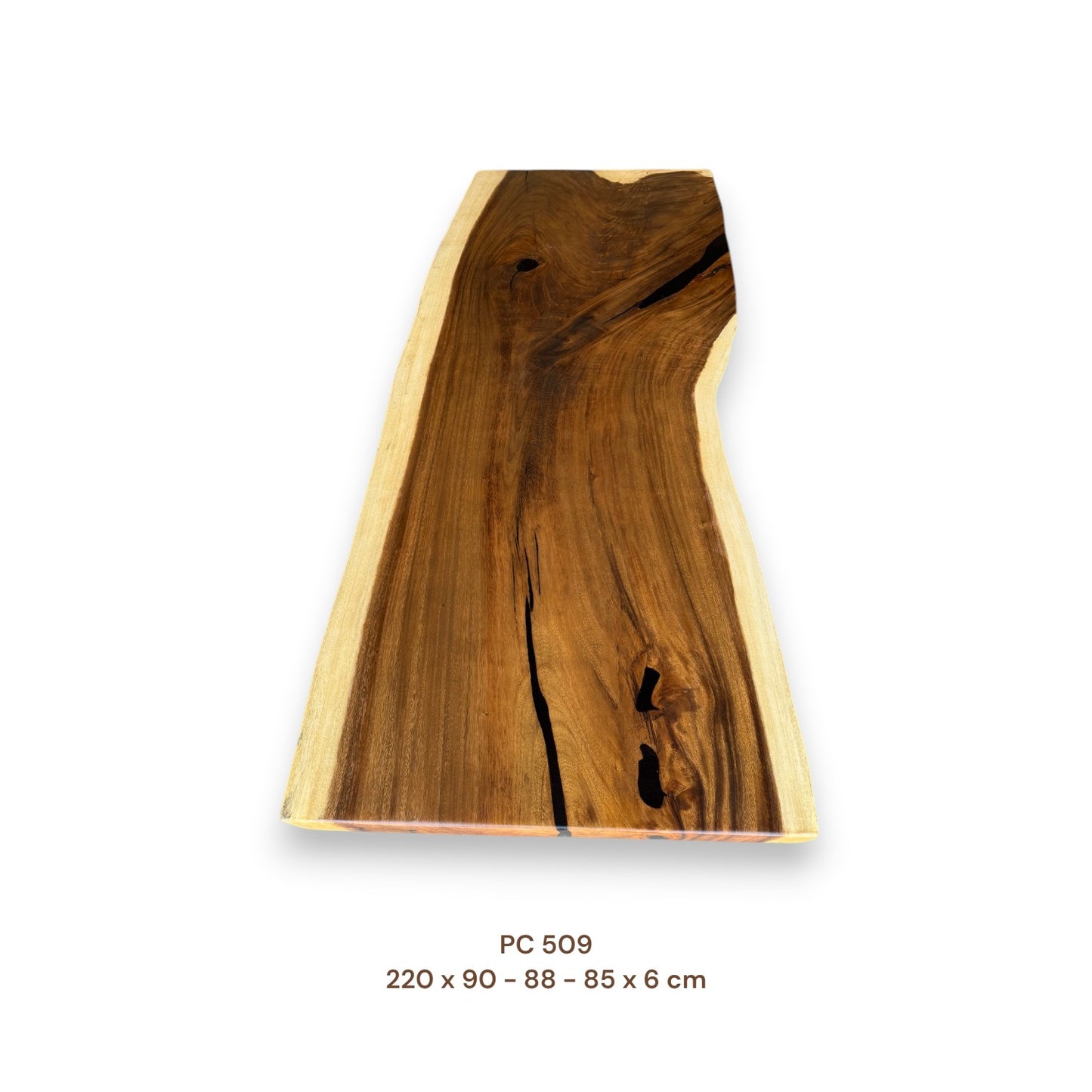 Massive Suarholz Tischplatte 220x86 cm | 6 cm stark | Premium-Unikat