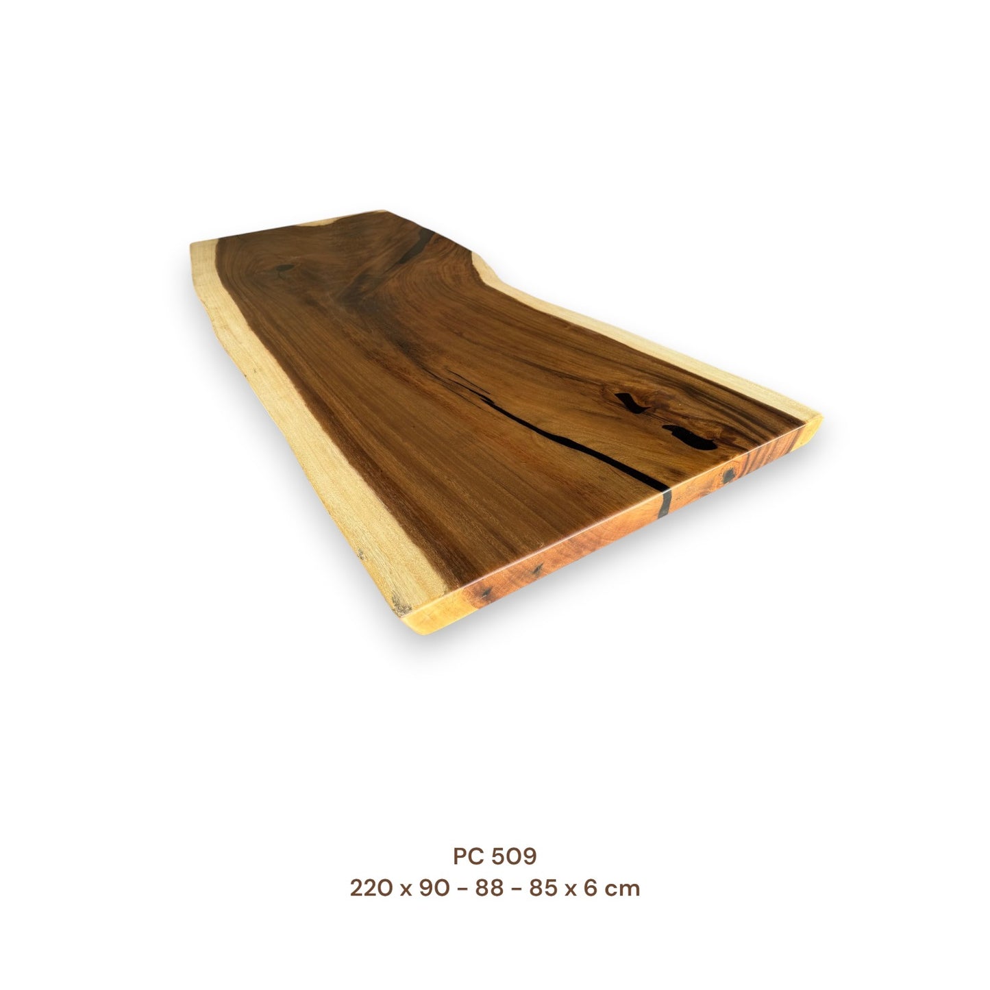 Massive Suarholz Tischplatte 220x86 cm | 6 cm stark | Premium-Unikat