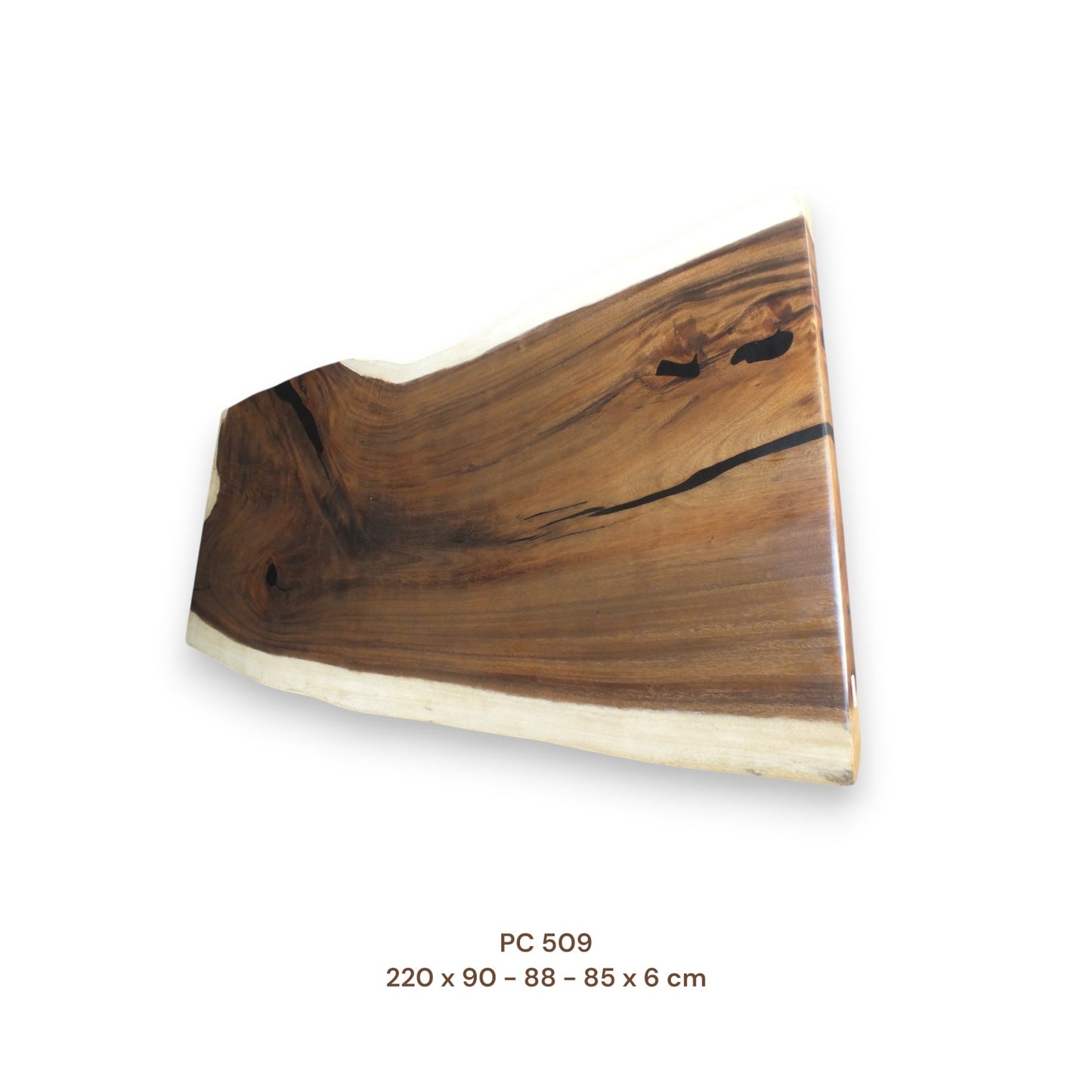 Massive Suarholz Tischplatte 220x86 cm | 6 cm stark | Premium-Unikat