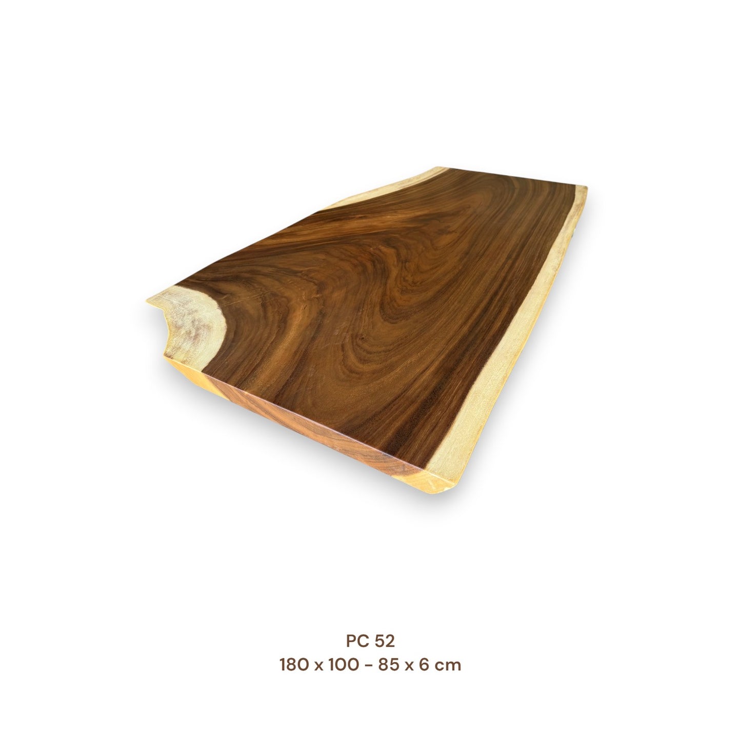 Suarholz Tischplatte aus Massivholz 180x95 cm | 6 cm | Edles Unikat