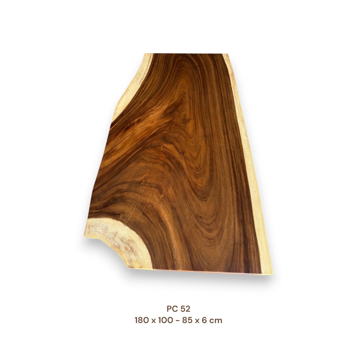Suarholz Tischplatte aus Massivholz 180x95 cm | 6 cm | Edles Unikat