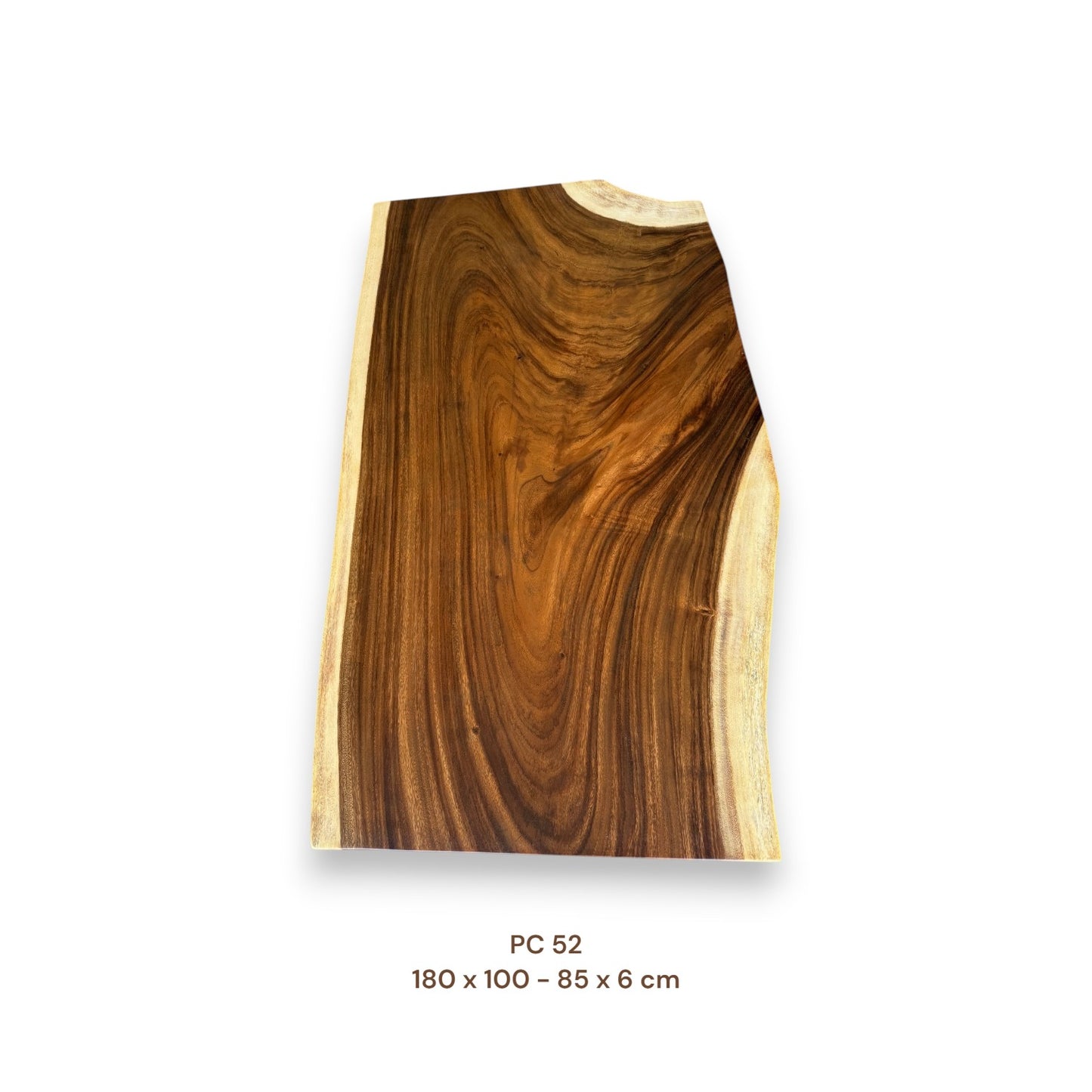 Suarholz Tischplatte aus Massivholz 180x95 cm | 6 cm | Edles Unikat