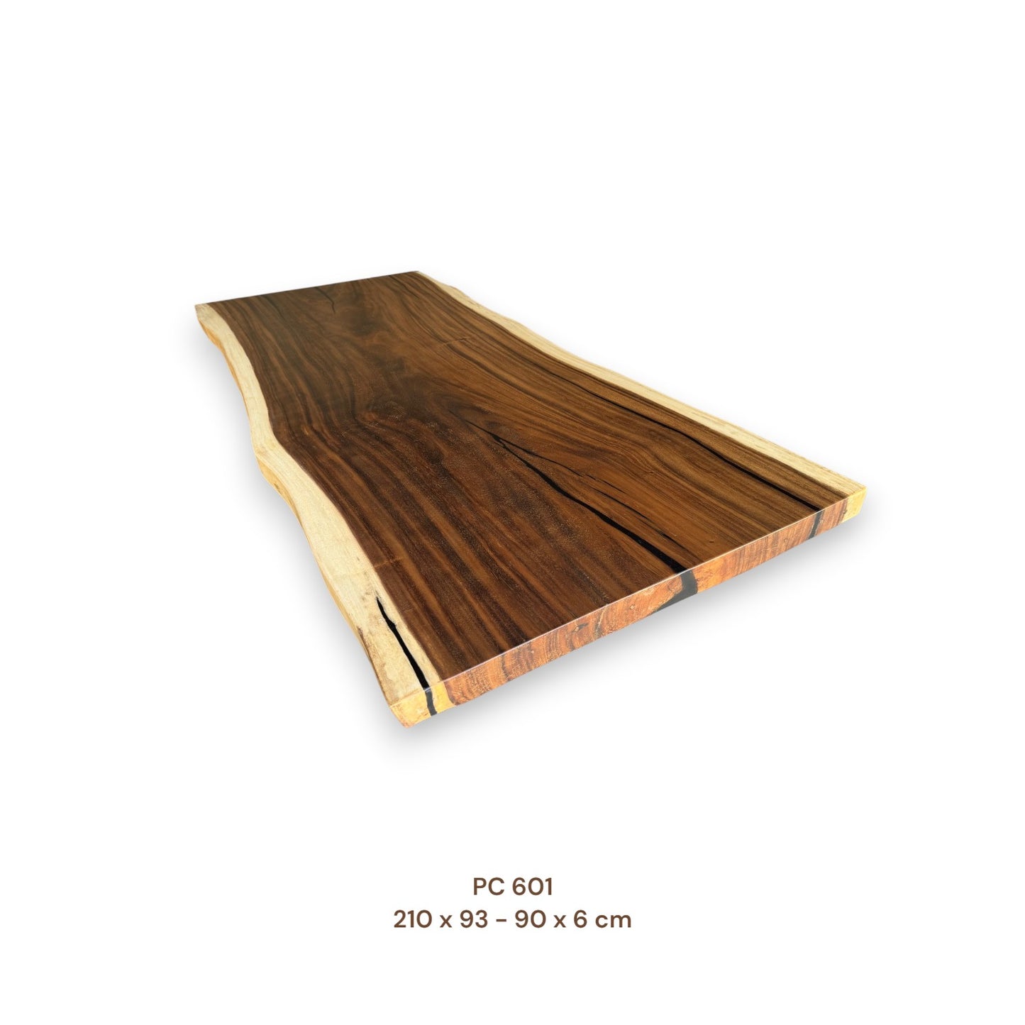 Massive Suarholz Tischplatte 210x91 cm | 6 cm stark | Premium-Unikat