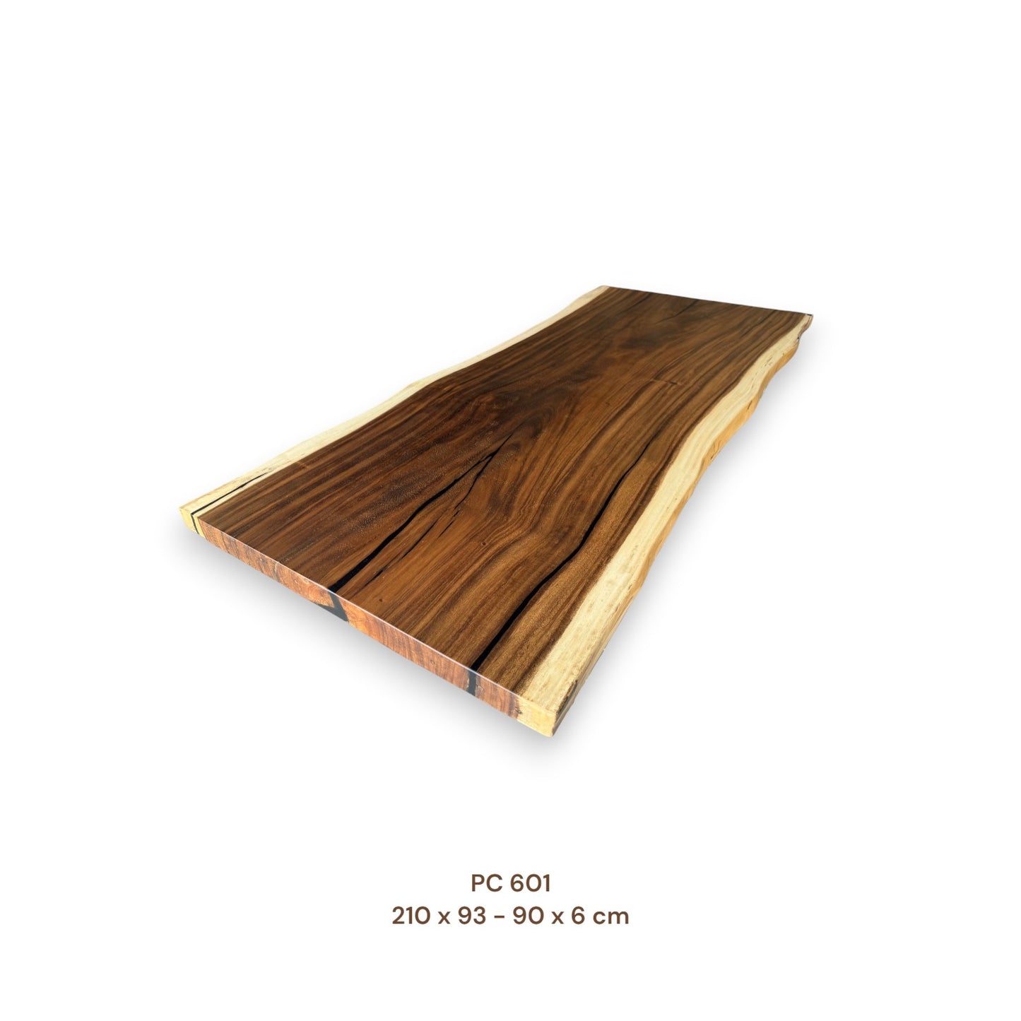 Massive Suarholz Tischplatte 210x91 cm | 6 cm stark | Premium-Unikat