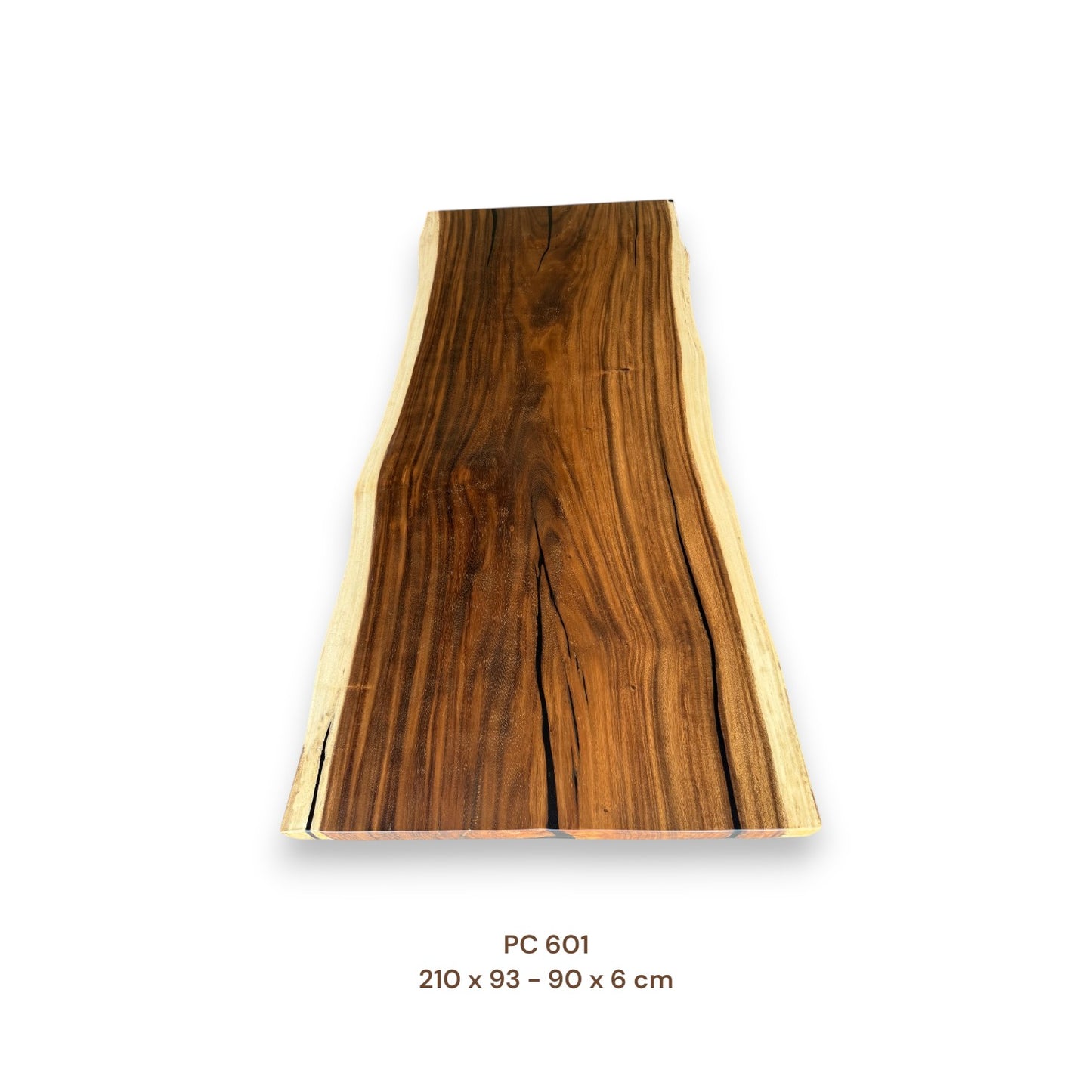 Massive Suarholz Tischplatte 210x91 cm | 6 cm stark | Premium-Unikat
