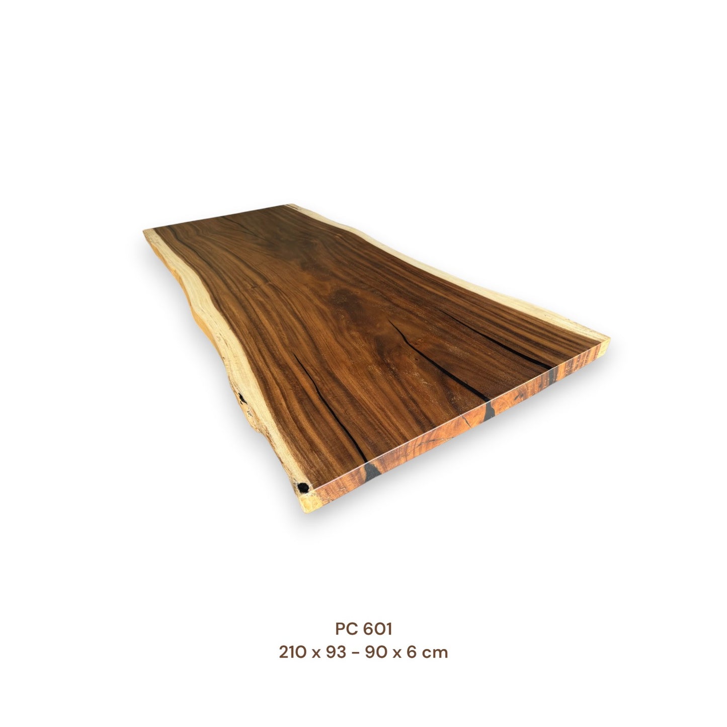 Massive Suarholz Tischplatte 210x91 cm | 6 cm stark | Premium-Unikat