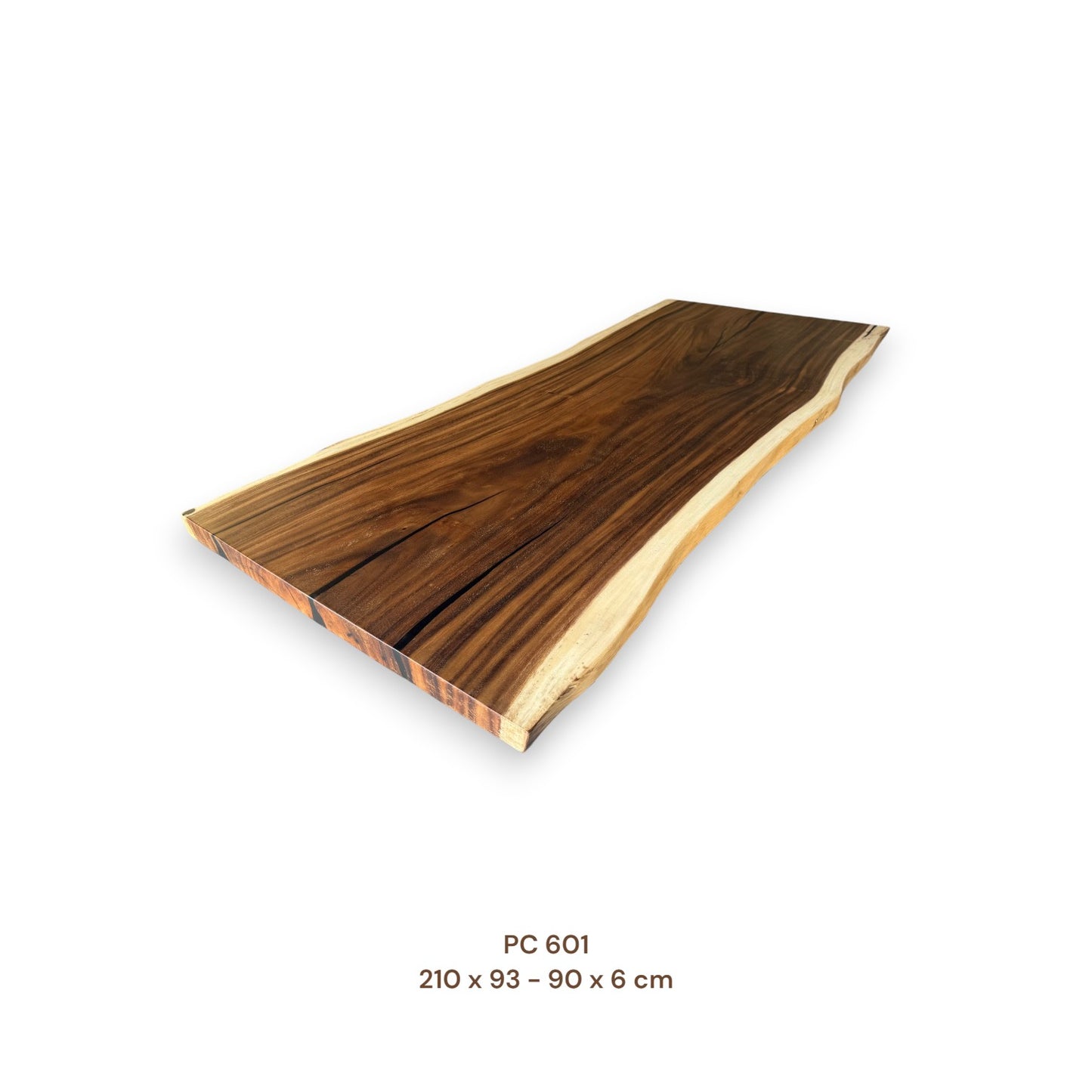 Massive Suarholz Tischplatte 210x91 cm | 6 cm stark | Premium-Unikat