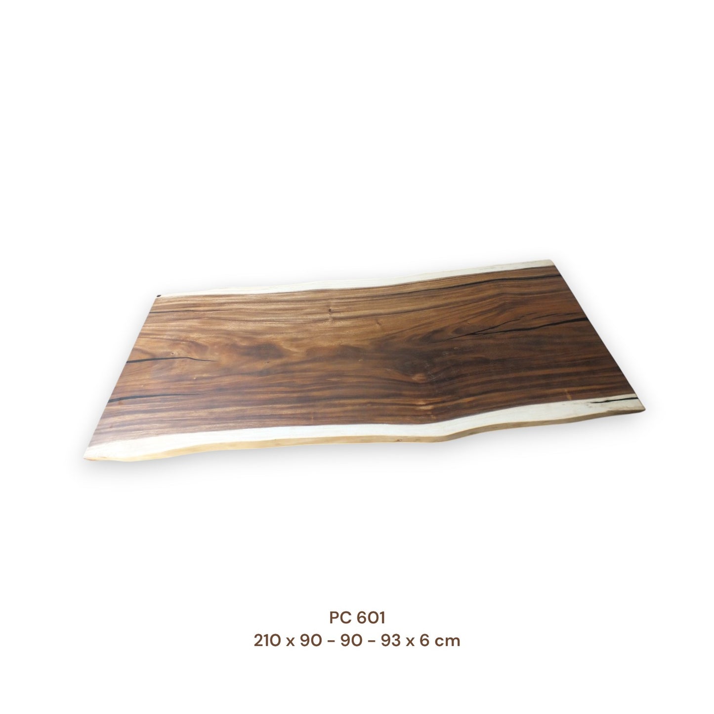 Massive Suarholz Tischplatte 210x91 cm | 6 cm stark | Premium-Unikat