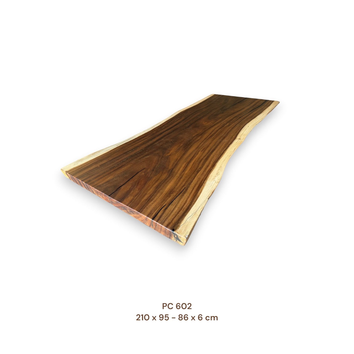Suarholz Esstischplatte massiv 210x88 cm | 6 cm stark | Naturholz-Unikat