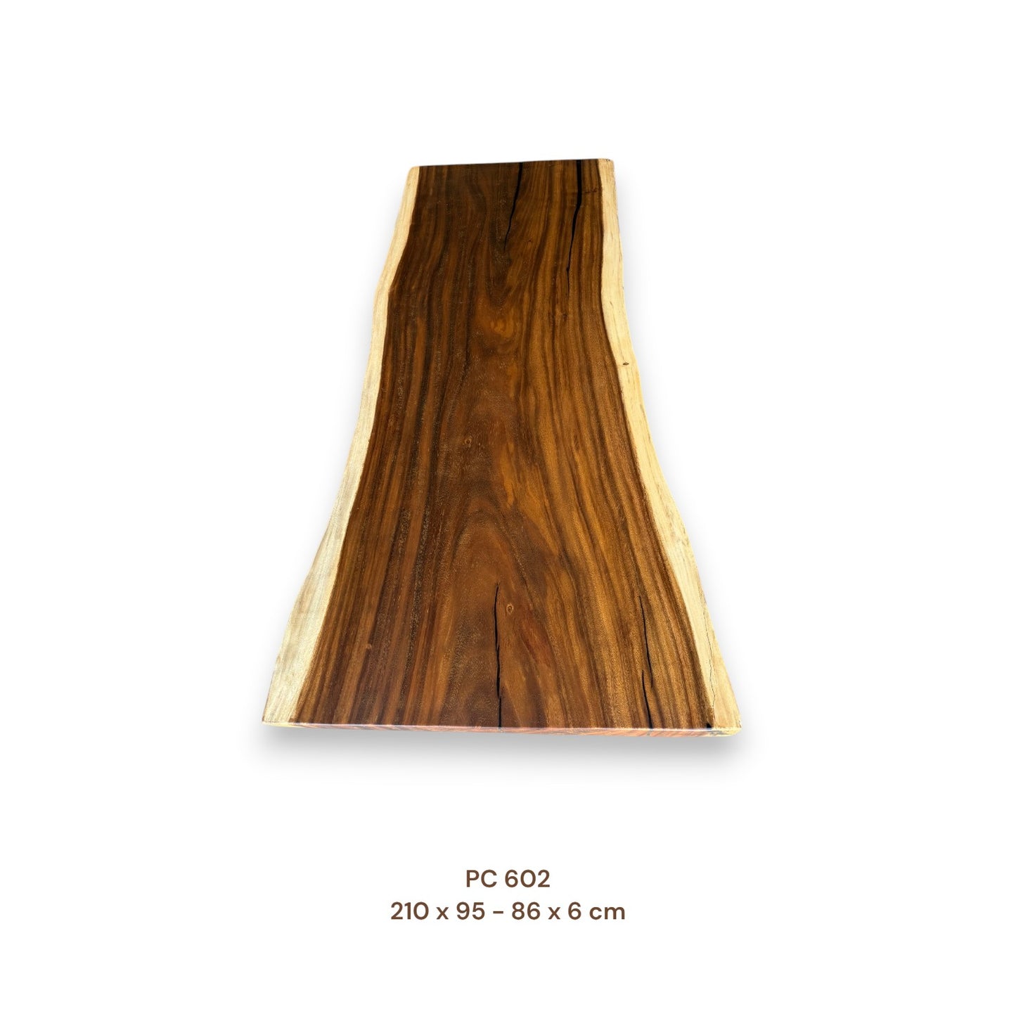 Suarholz Esstischplatte massiv 210x88 cm | 6 cm stark | Naturholz-Unikat