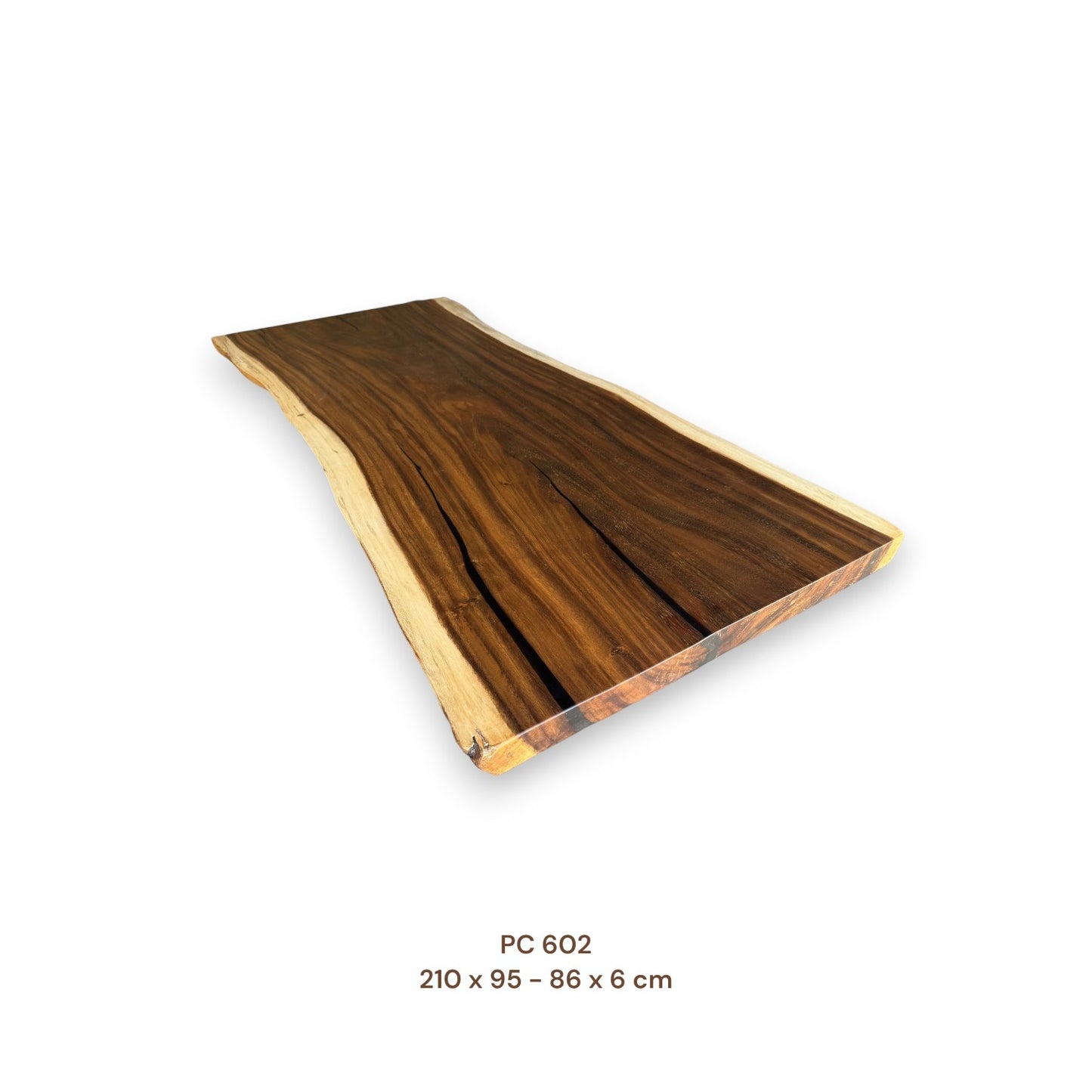 Suarholz Esstischplatte massiv 210x88 cm | 6 cm stark | Naturholz-Unikat