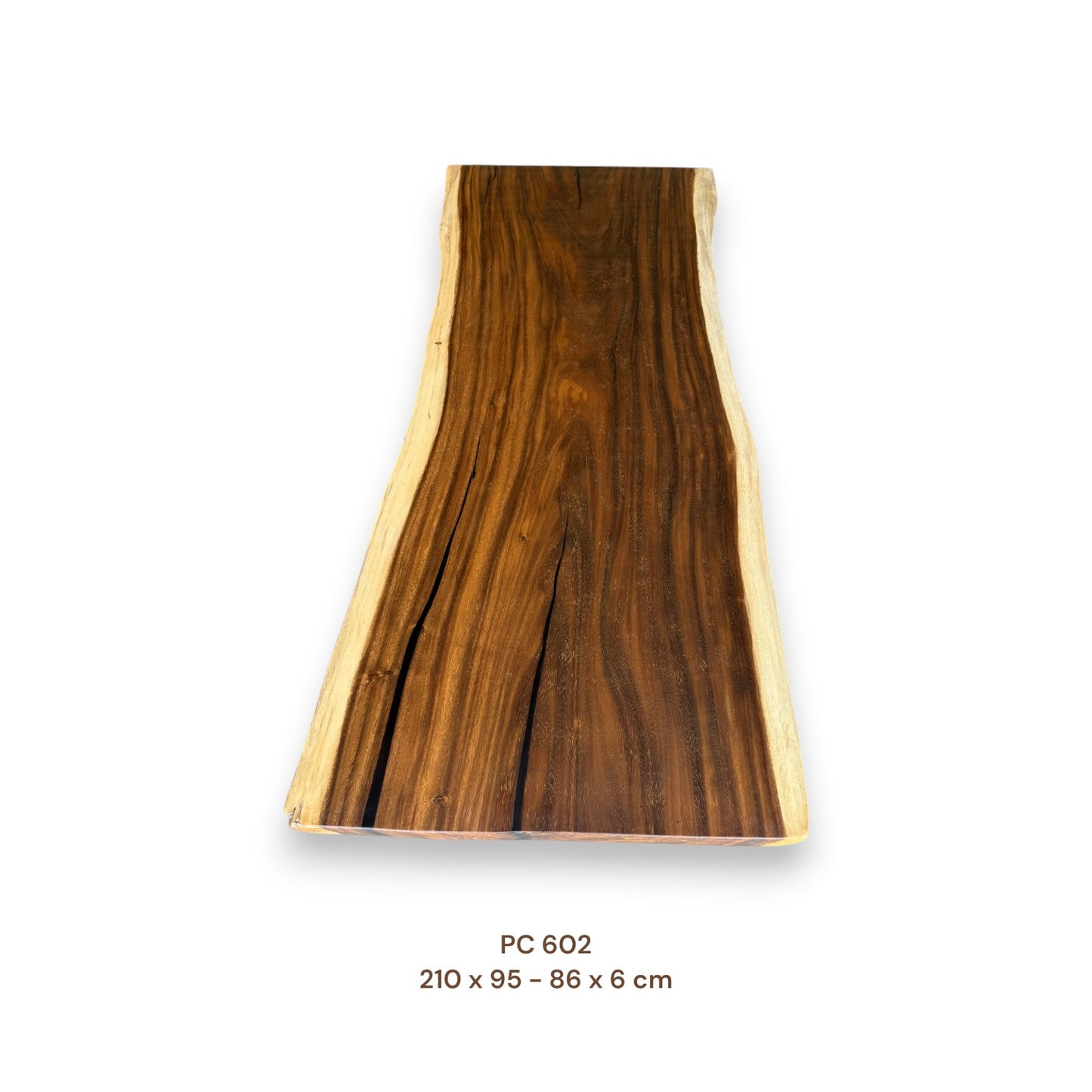 Suarholz Esstischplatte massiv 210x88 cm | 6 cm stark | Naturholz-Unikat