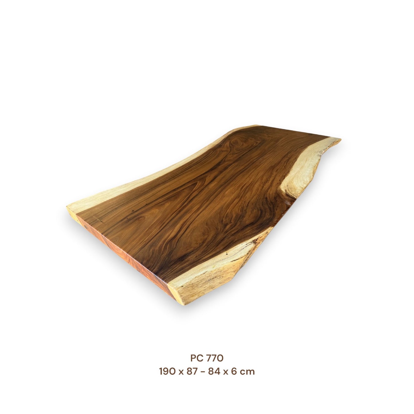 Massivholz Esstischplatte aus Suarholz 190x85 cm | Premium-Unikat