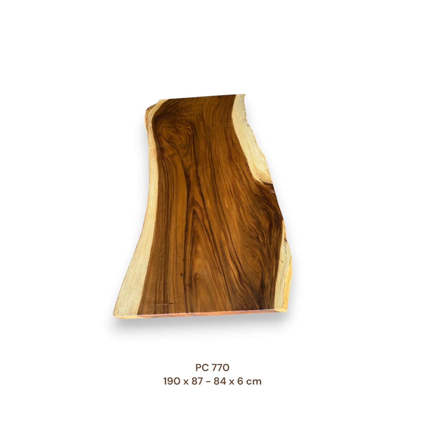 Massivholz Esstischplatte aus Suarholz 190x85 cm | Premium-Unikat