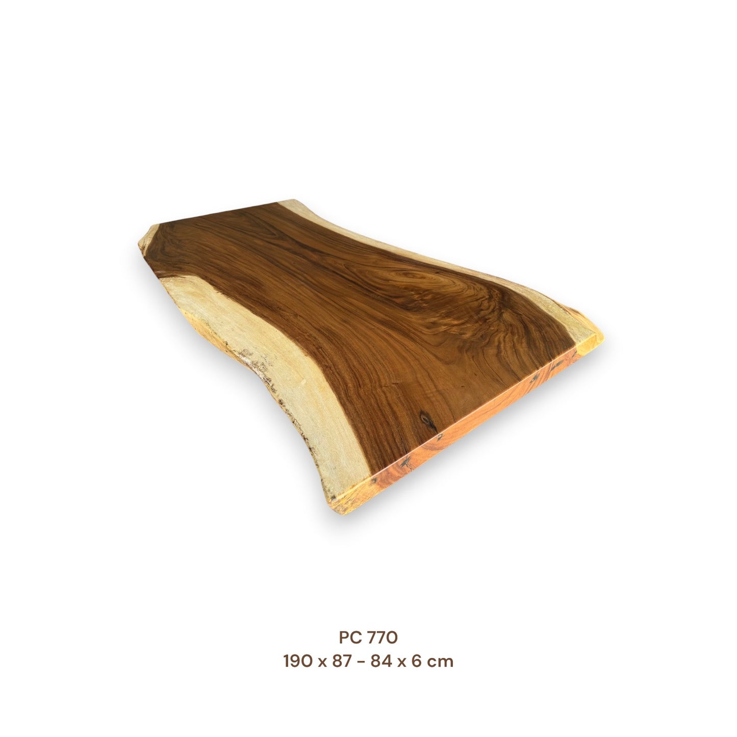 Massivholz Esstischplatte aus Suarholz 190x85 cm | Premium-Unikat