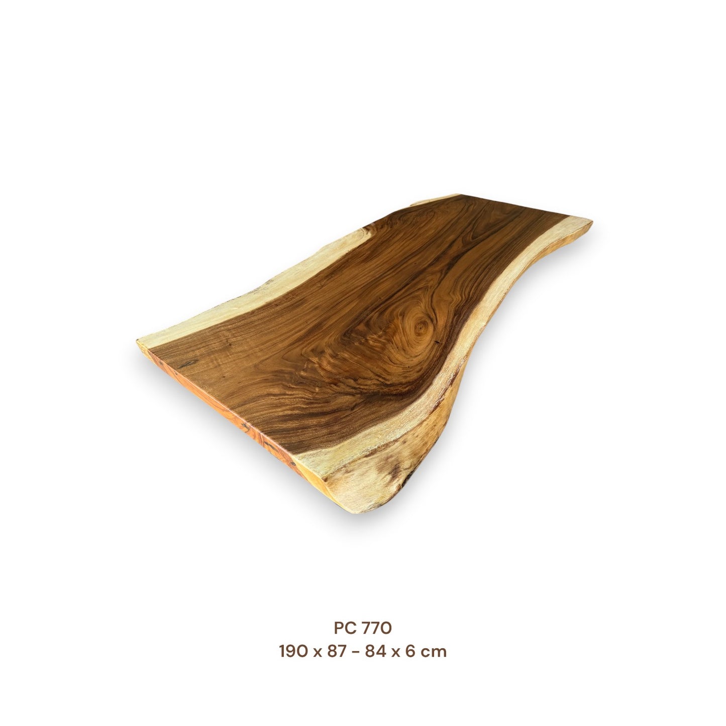 Massivholz Esstischplatte aus Suarholz 190x85 cm | Premium-Unikat