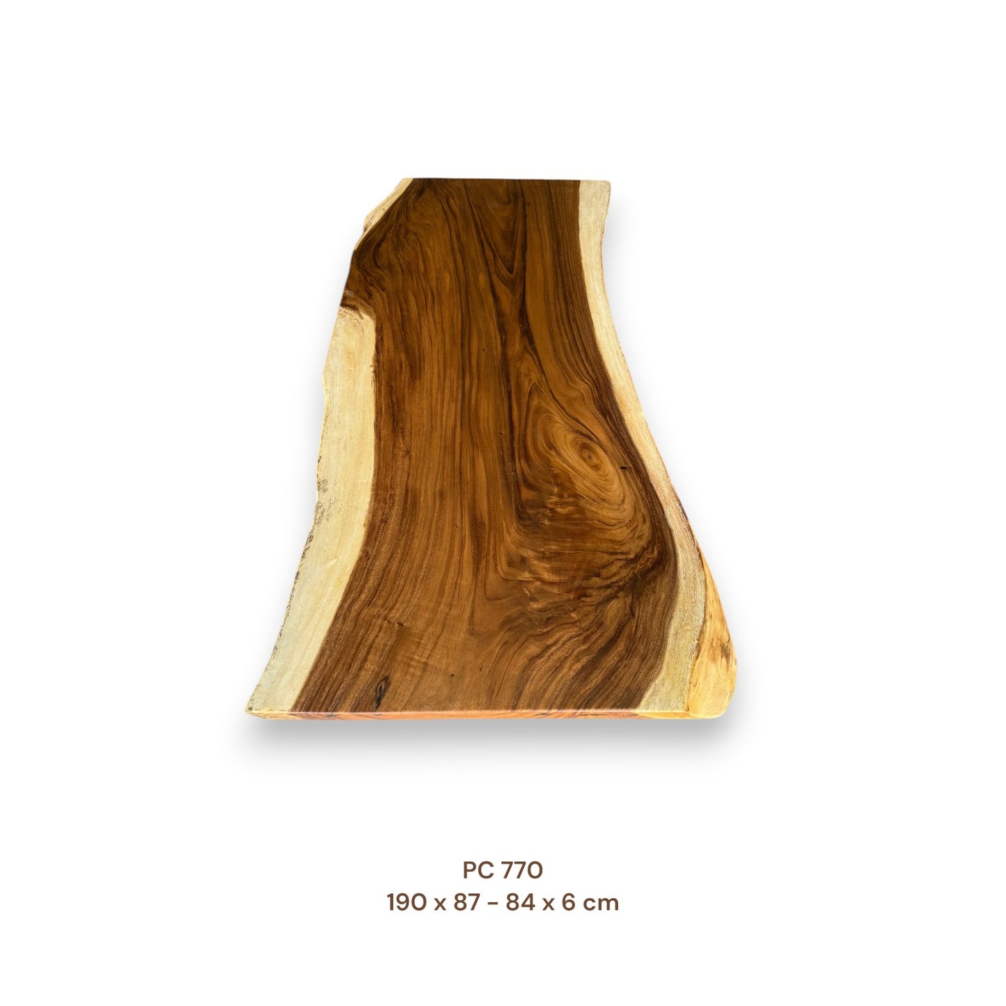 Massivholz Esstischplatte aus Suarholz 190x85 cm | Premium-Unikat