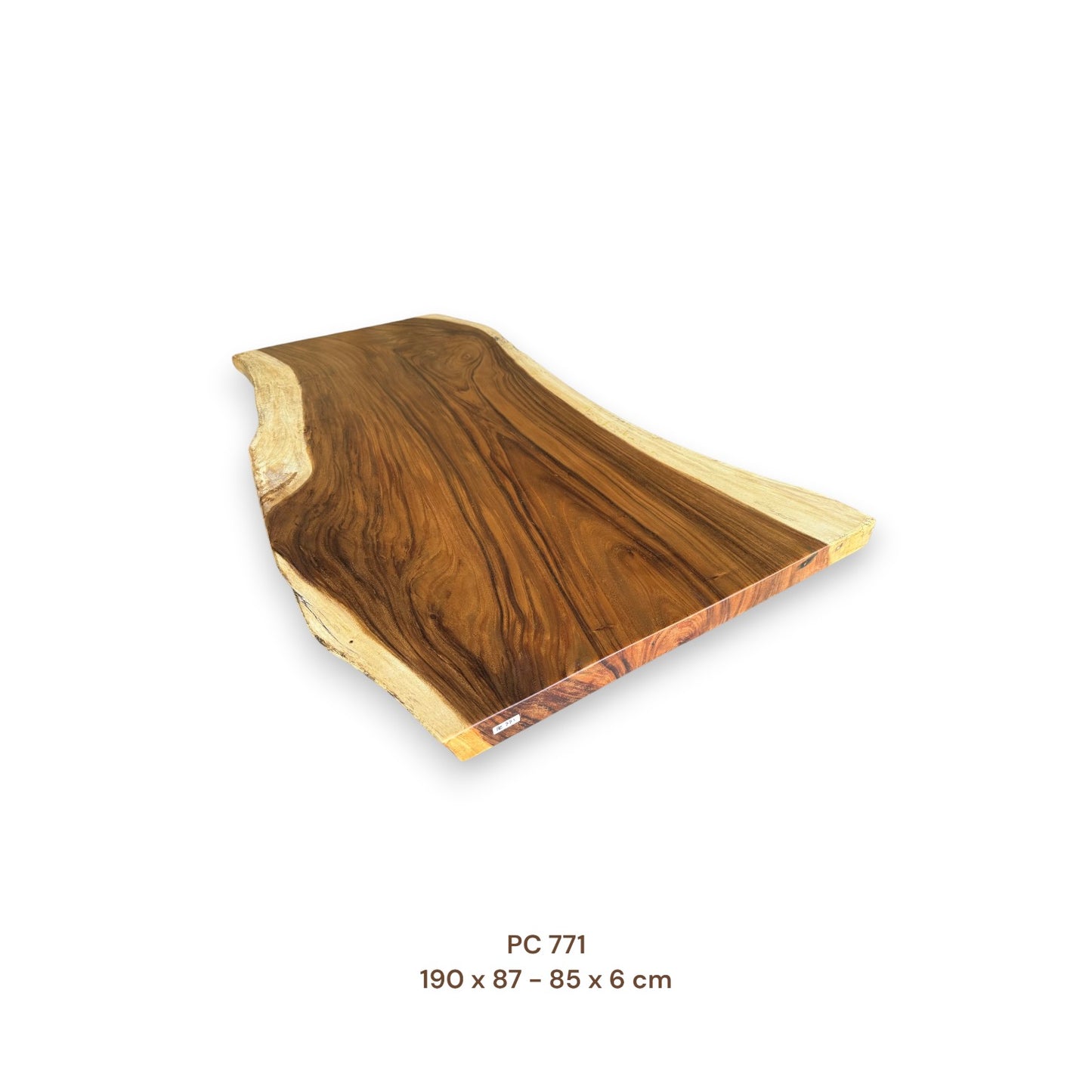 Massive Suarholz Tischplatte 190x87 cm | 6 cm stark | Premium-Unikat
