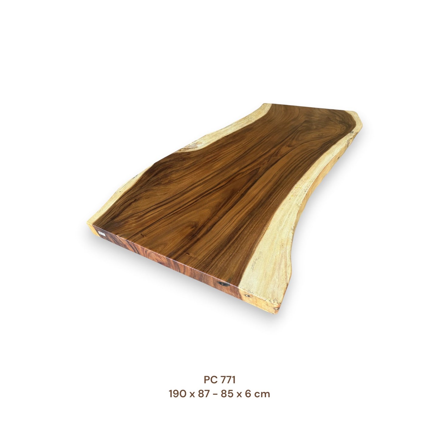 Massive Suarholz Tischplatte 190x87 cm | 6 cm stark | Premium-Unikat