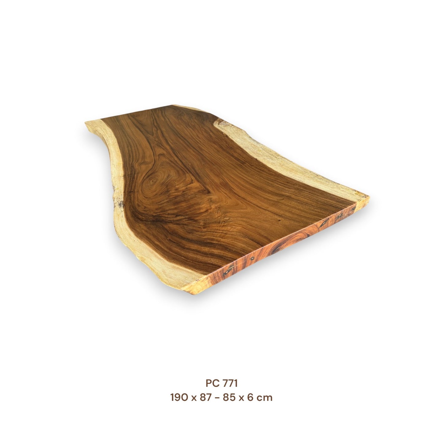 Massive Suarholz Tischplatte 190x87 cm | 6 cm stark | Premium-Unikat