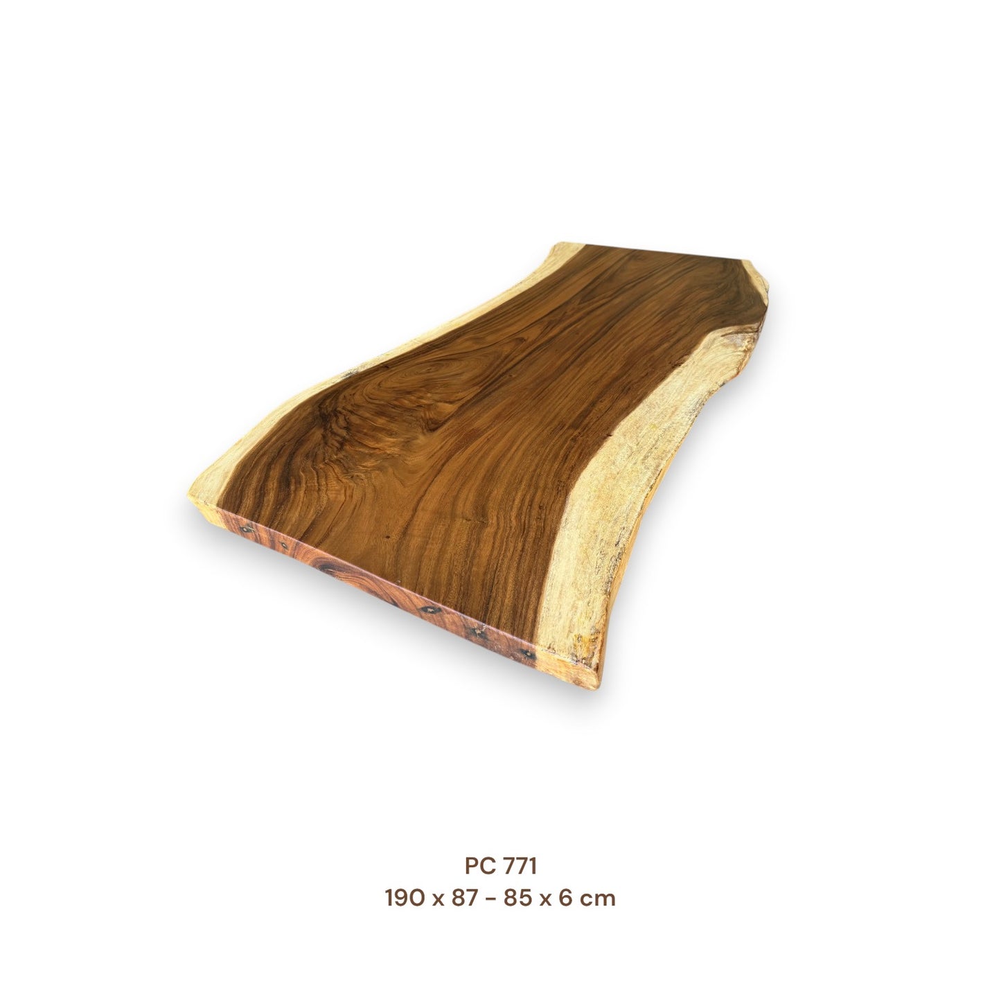 Massive Suarholz Tischplatte 190x87 cm | 6 cm stark | Premium-Unikat
