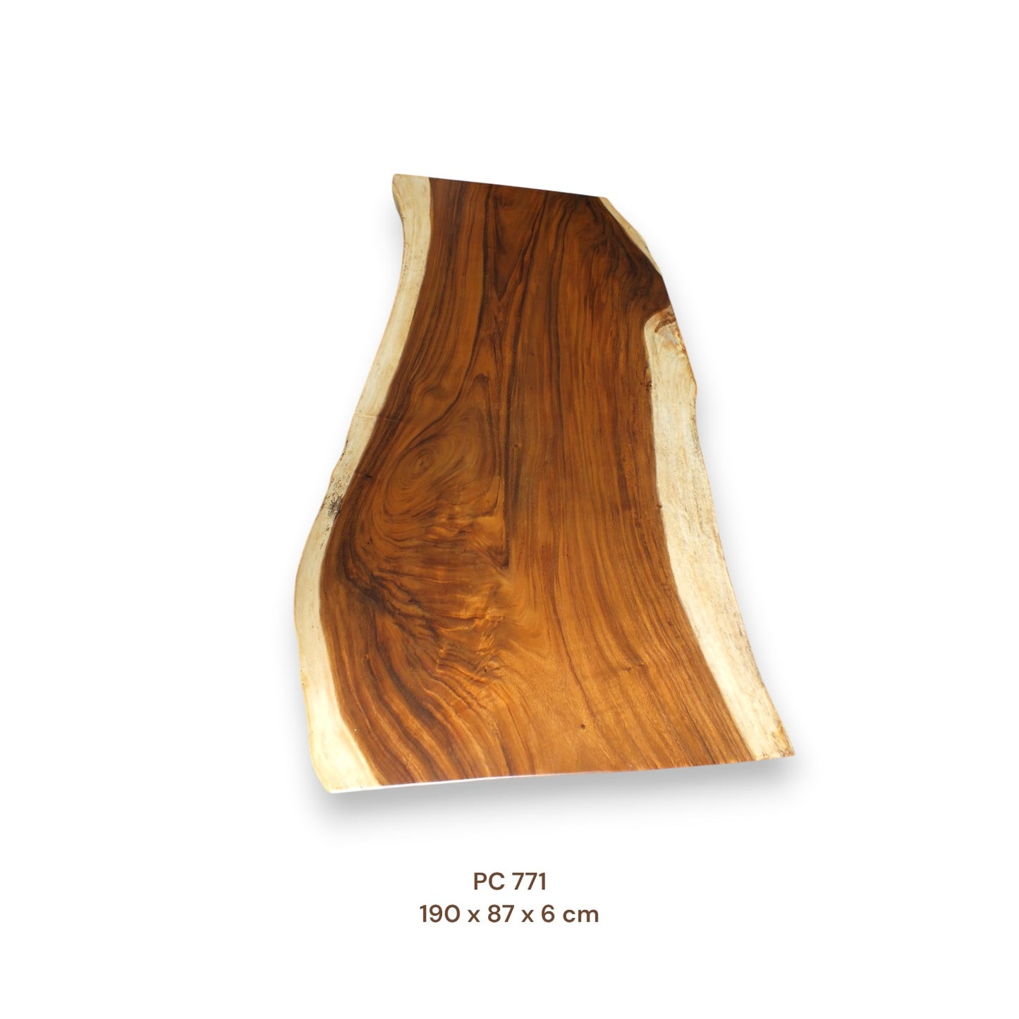 Massive Suarholz Tischplatte 190x87 cm | 6 cm stark | Premium-Unikat