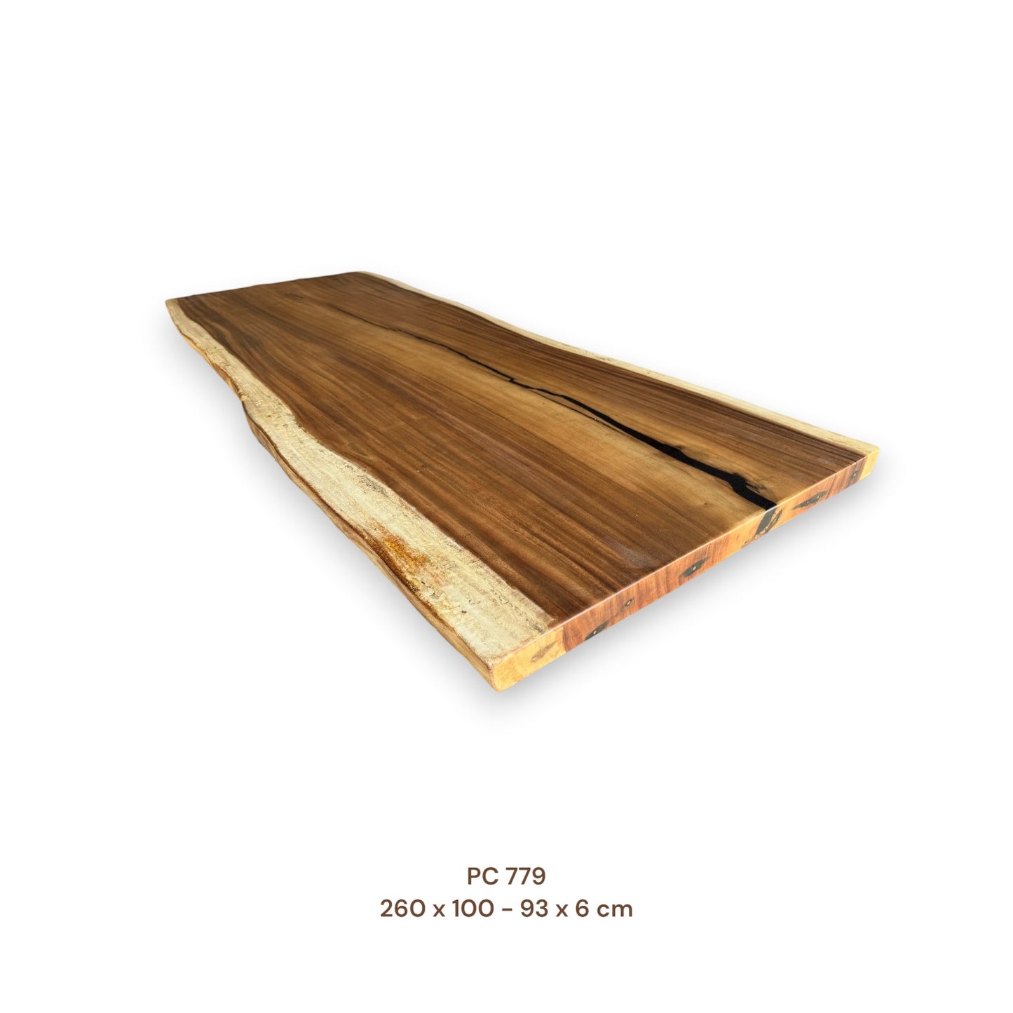 Massivholz Esstischplatte aus Suarholz 260x96 cm | Premium-Unikat