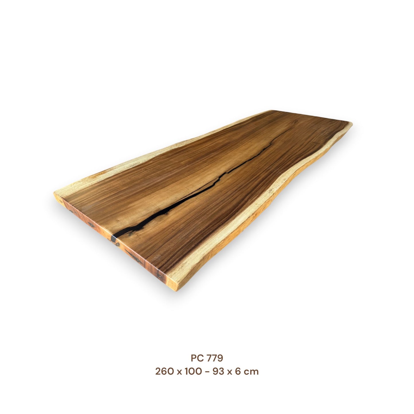 Massivholz Esstischplatte aus Suarholz 260x96 cm | Premium-Unikat
