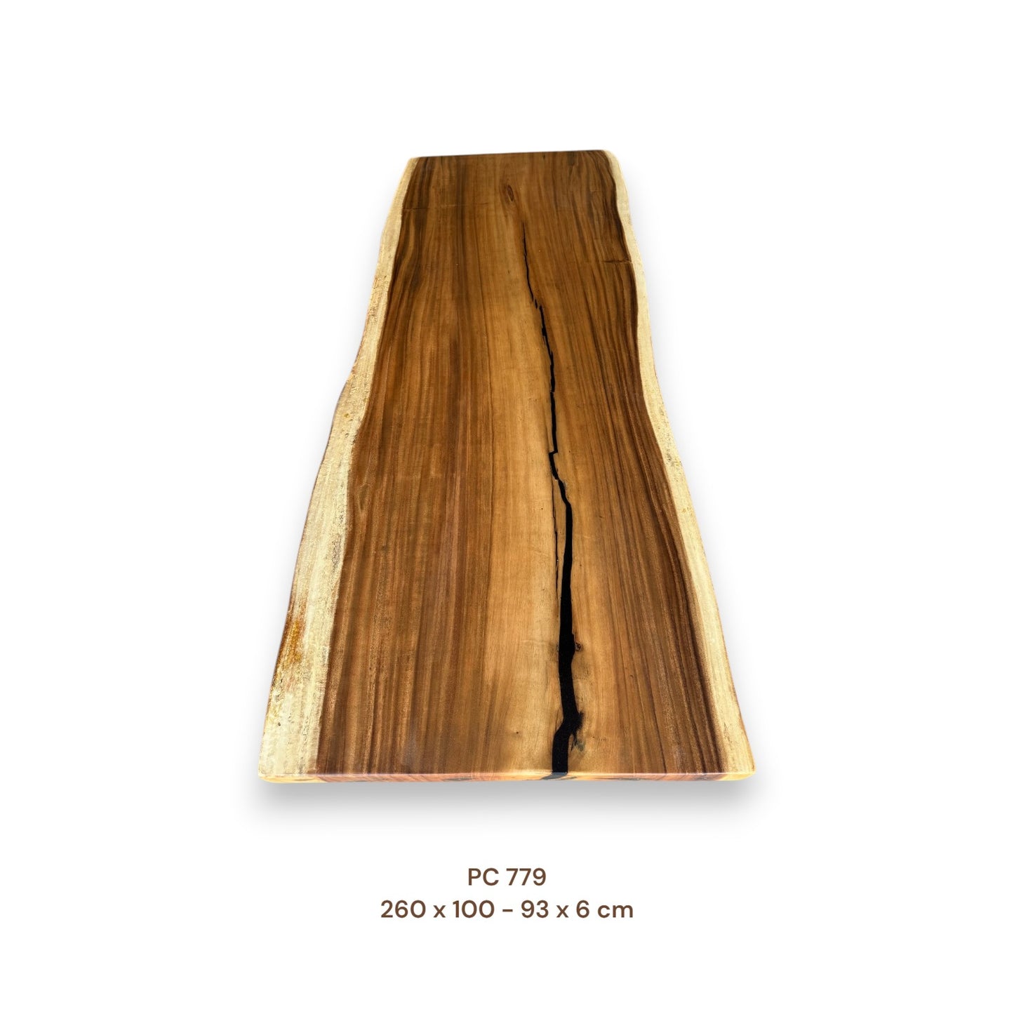 Massivholz Esstischplatte aus Suarholz 260x96 cm | Premium-Unikat
