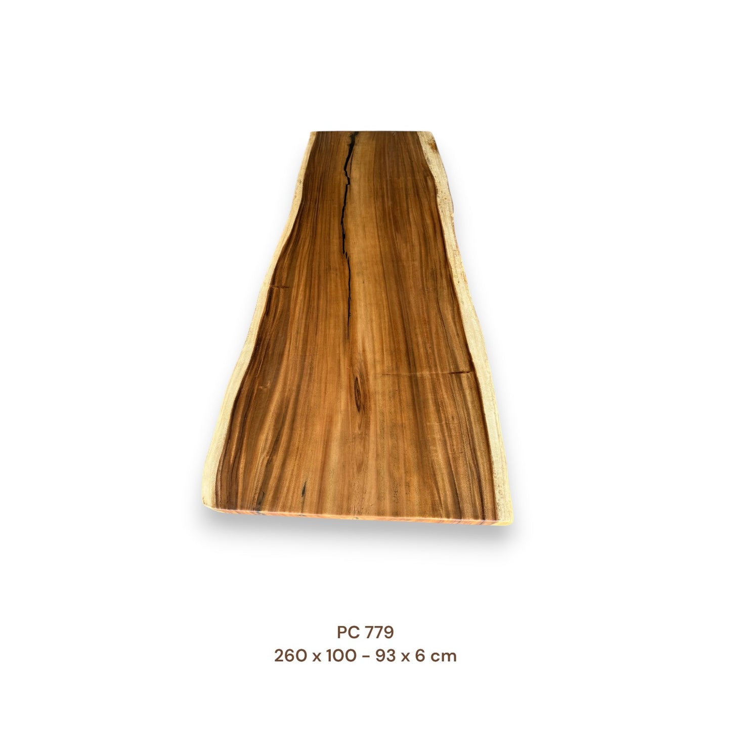 Massivholz Esstischplatte aus Suarholz 260x96 cm | Premium-Unikat