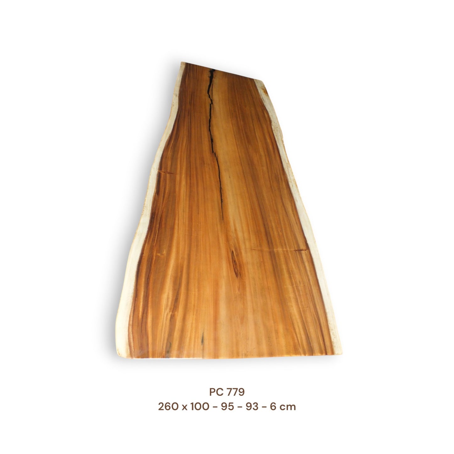 Massivholz Esstischplatte aus Suarholz 260x96 cm | Premium-Unikat