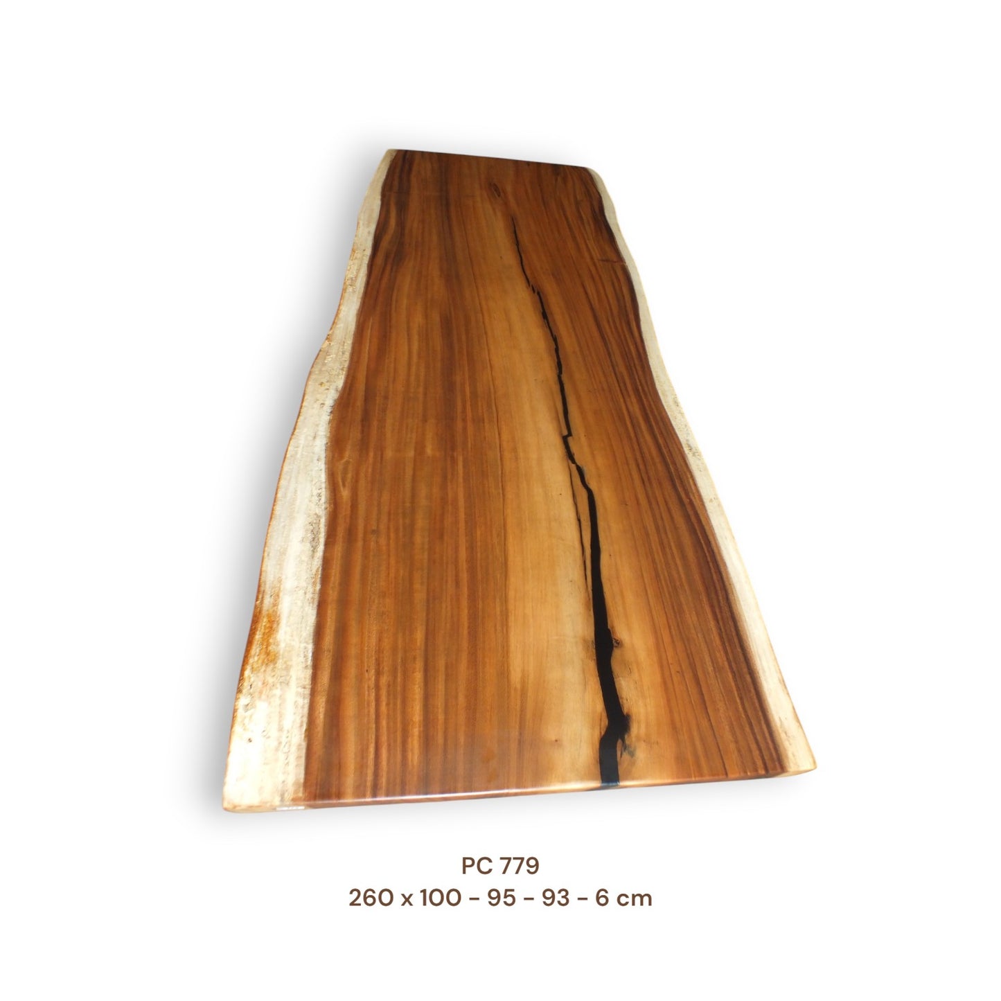 Massivholz Esstischplatte aus Suarholz 260x96 cm | Premium-Unikat