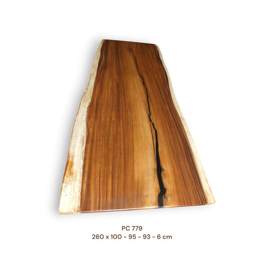 Massivholz Esstischplatte aus Suarholz 260x96 cm | Premium-Unikat